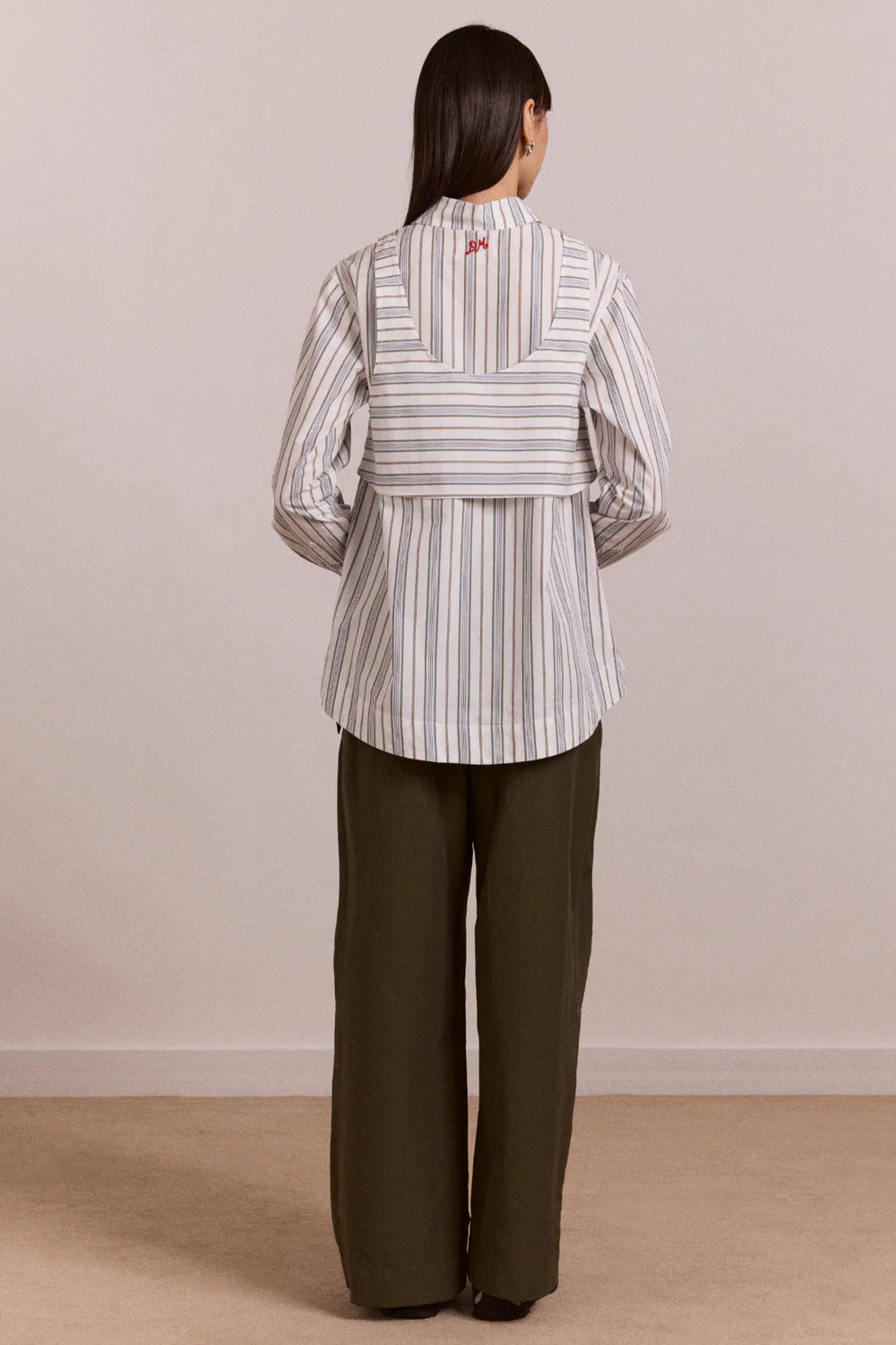 Damson Madder Valeria Double Layer Shirt // Caraway Stripe