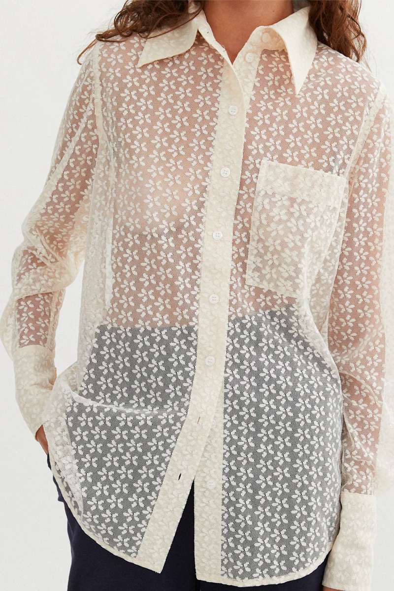 Blanca Holland Shirt // Cream