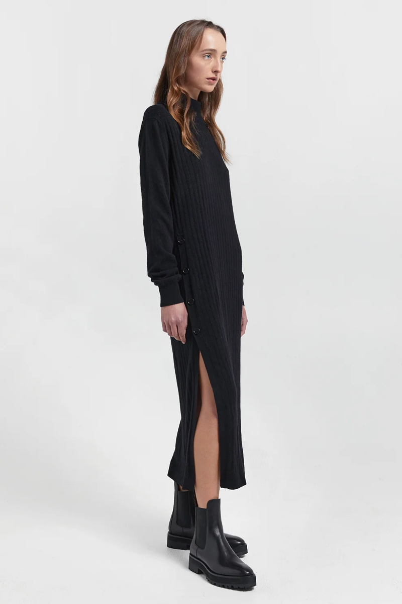 Karen Walker Nina Turtleneck Dress // Black