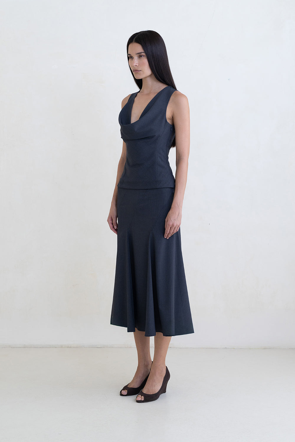 Belle Anna Spiral Skirt // Charcoal