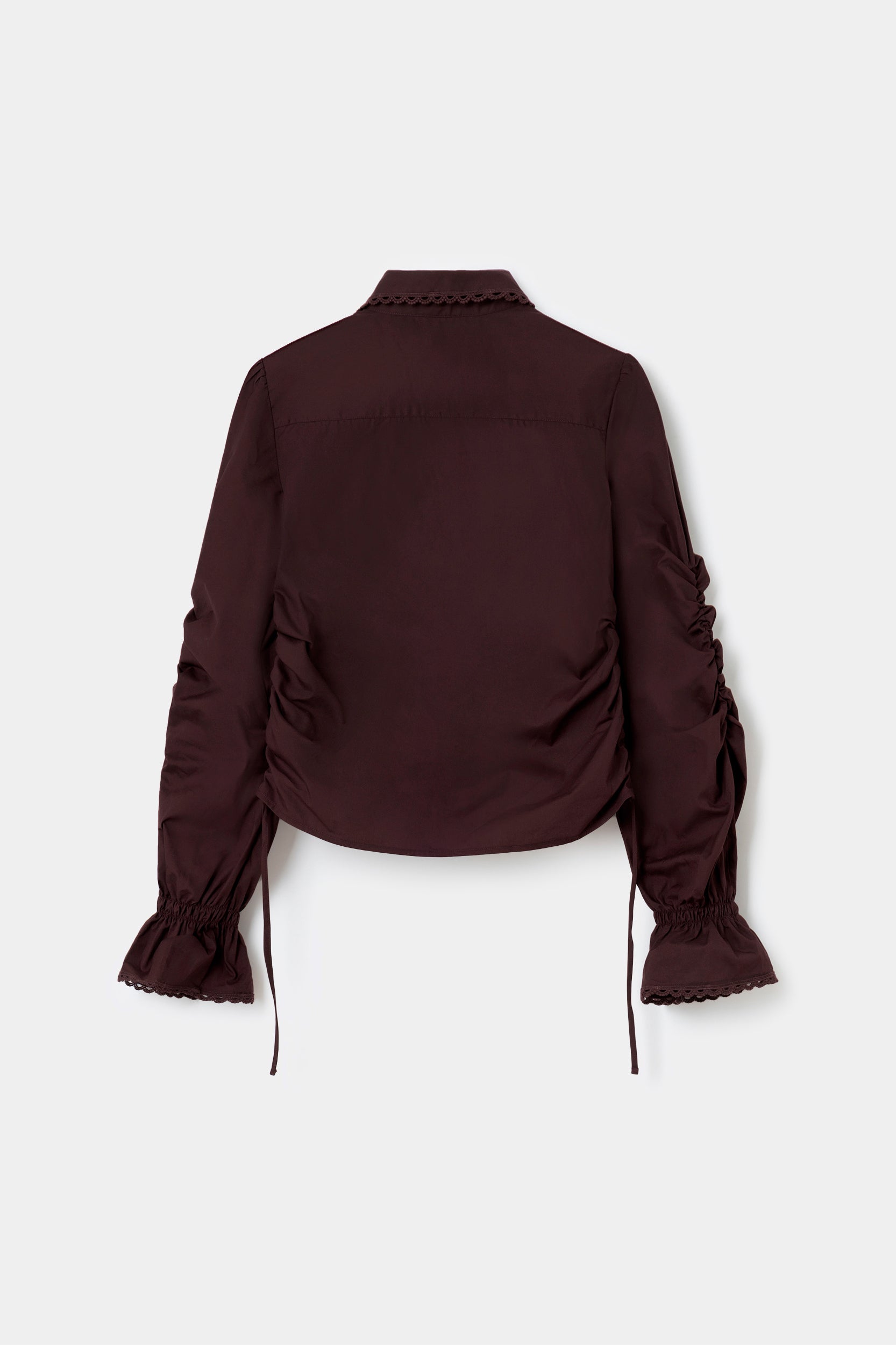 Laagam Sultana Ruched Shirt // Brown