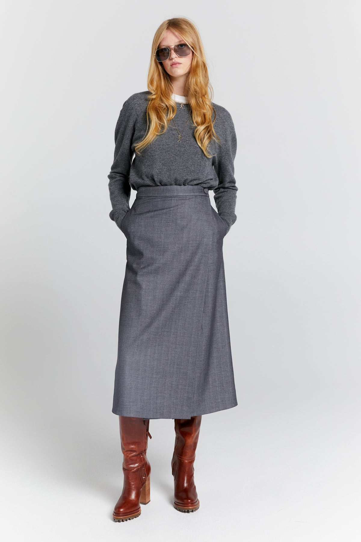 Karen Walker Roving Wrap Skirt // Charcoal