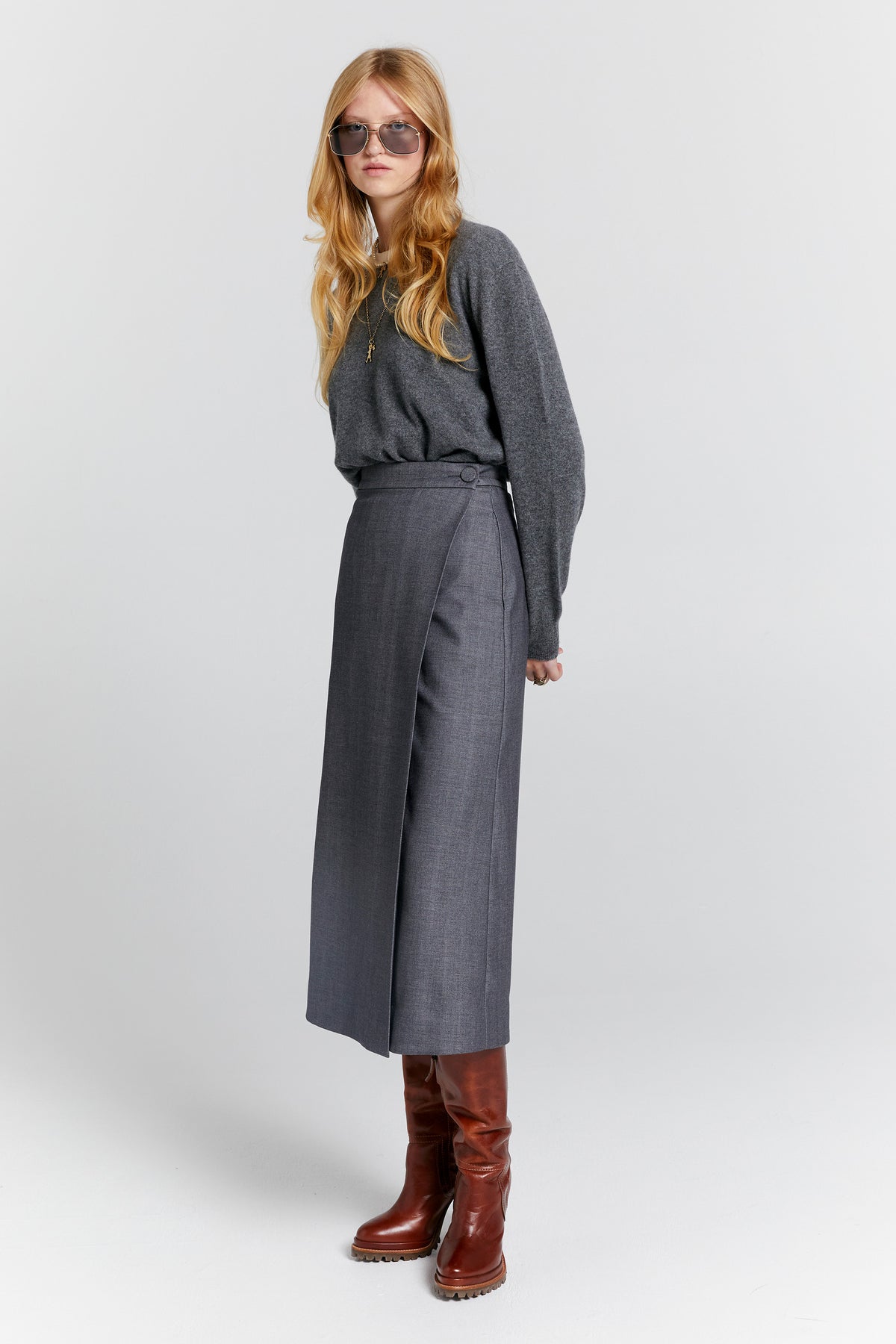 Karen Walker Roving Wrap Skirt // Charcoal