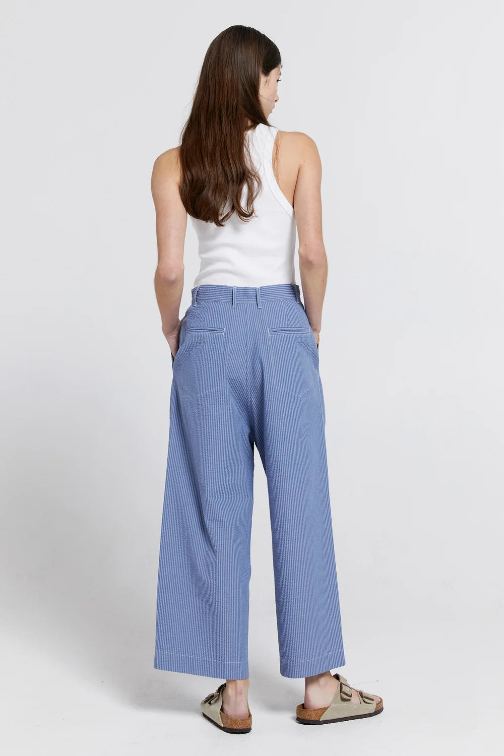 Karen Walker Organic Cotton Workwear Pants // Blue