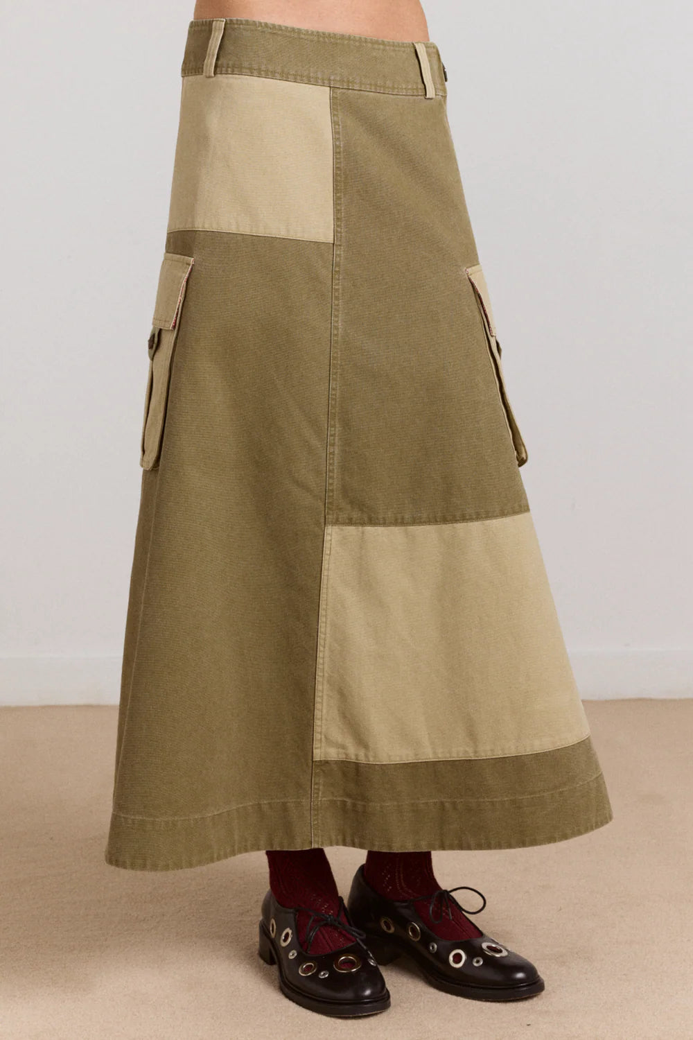 Damson Madder Marcelle Barn Midi Skirt // Olive