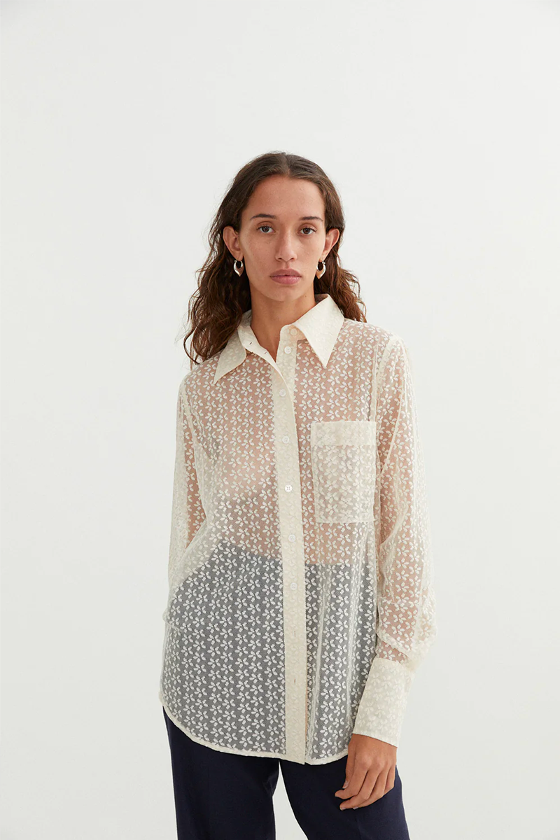 Blanca Holland Shirt // Cream