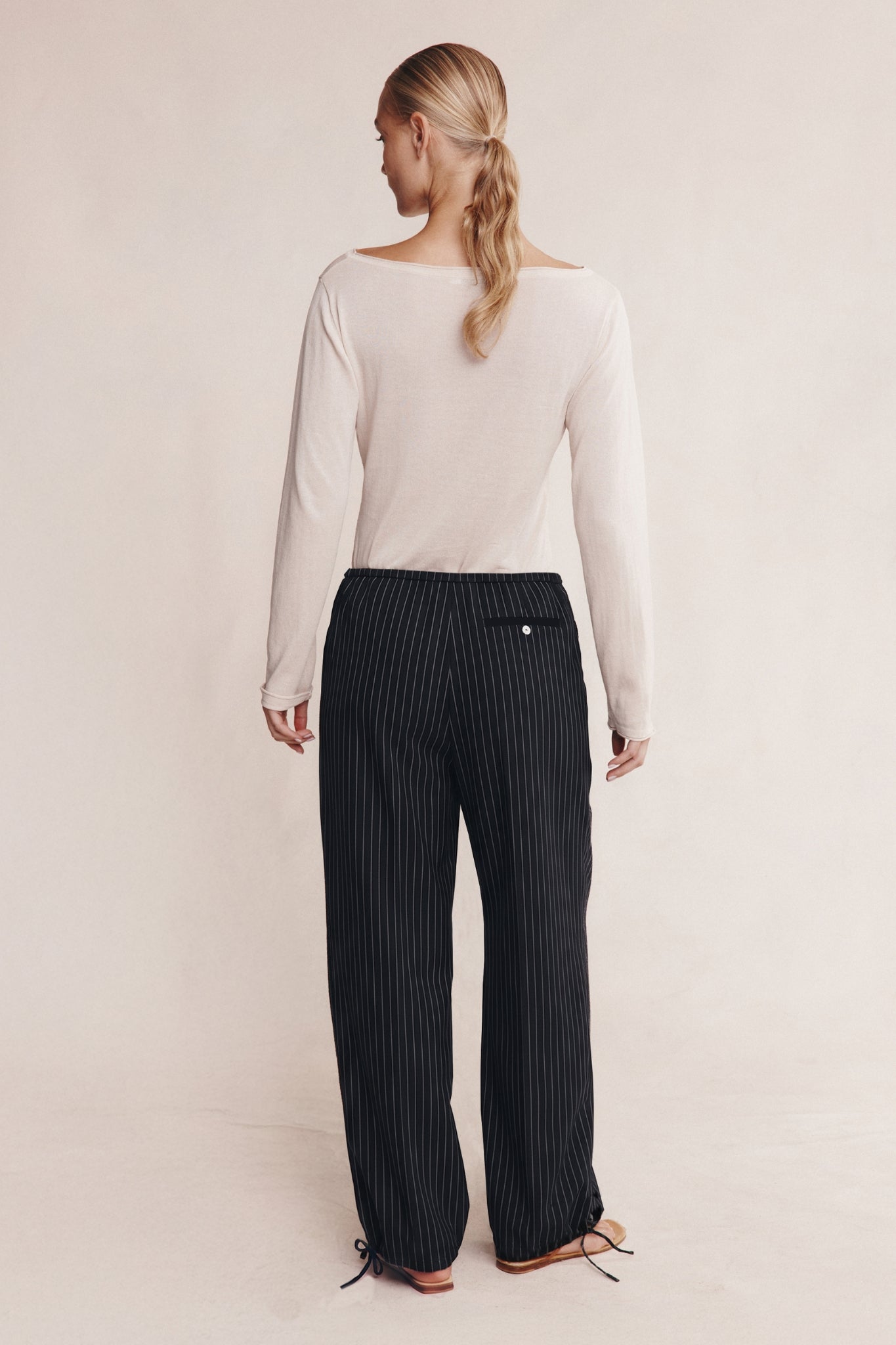 Marle Fatima Pant // Black Pinstripe