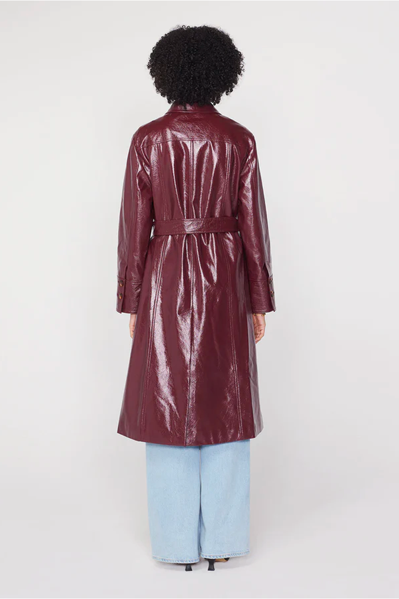 Kitri Dominique Chocolate Vinyl Coat // Chocolate
