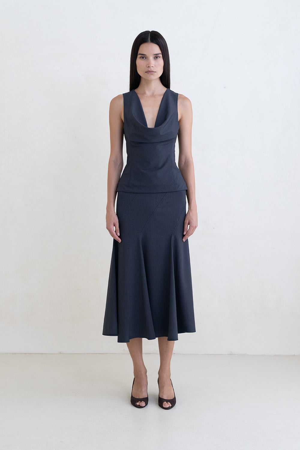 Belle Anna Spiral Skirt // Charcoal