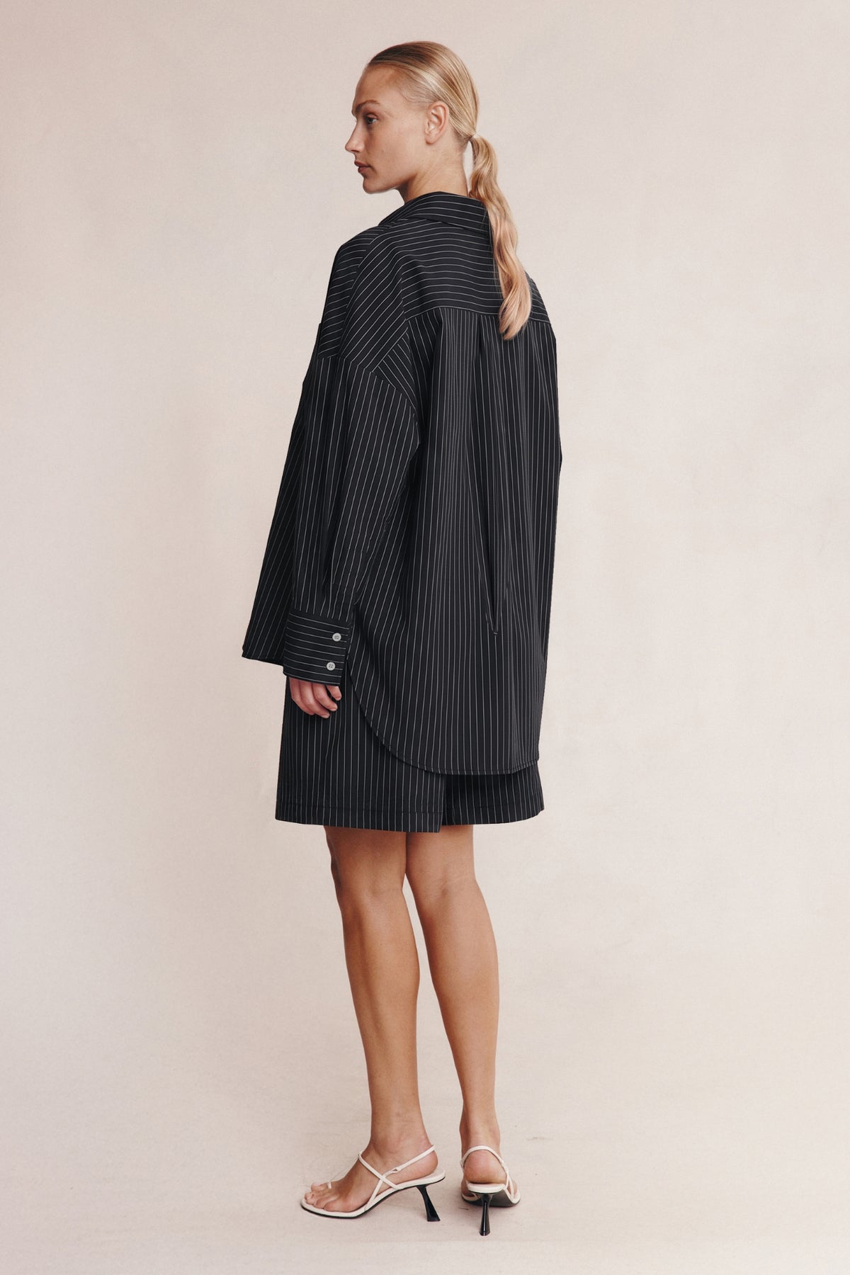 Marle Mella Shirt // Black Pinstripe