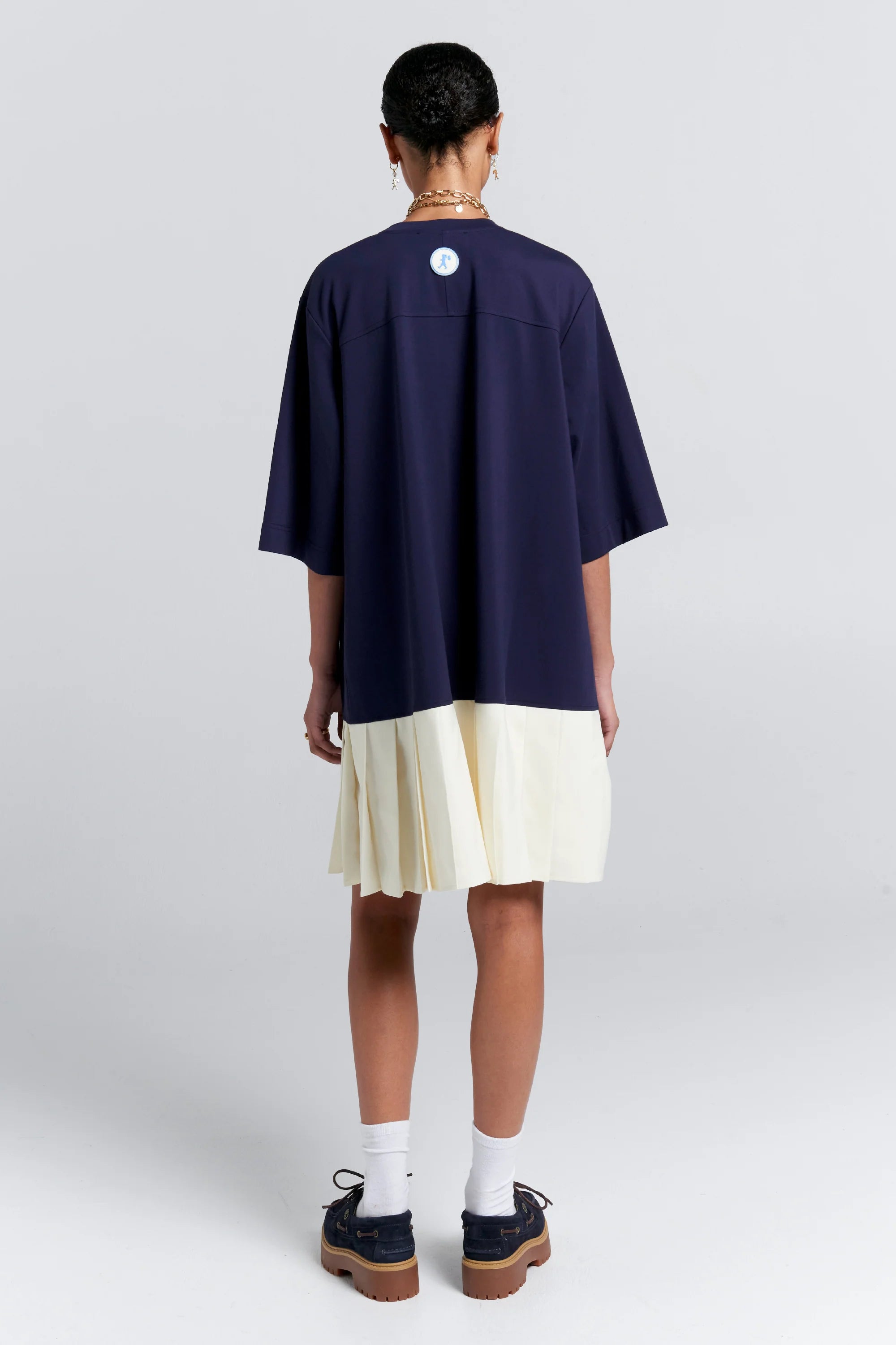 Karen Walker Rally Dress // Navy, Cream