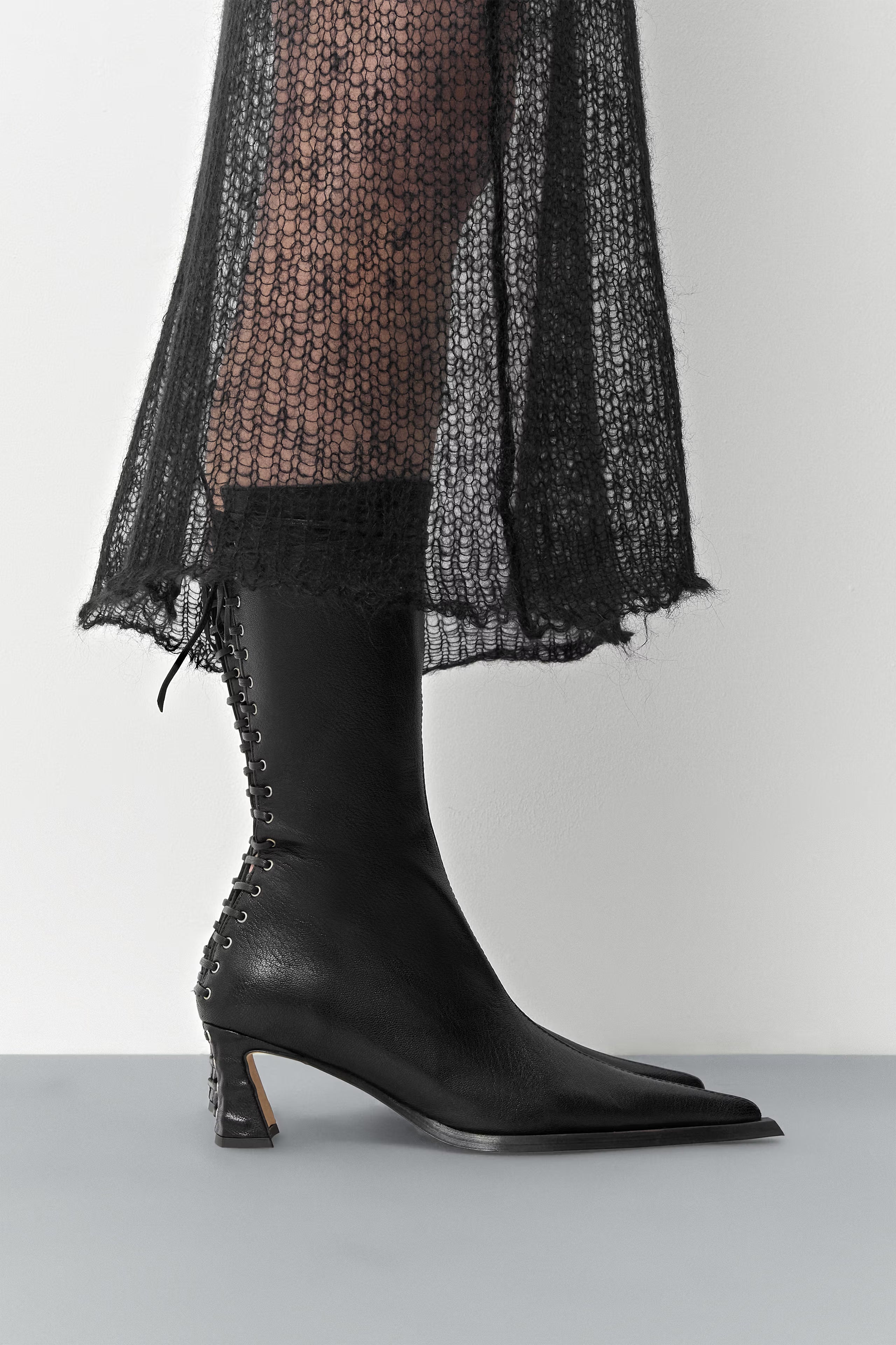 Miista Shelley Back  Lace Boots // Black