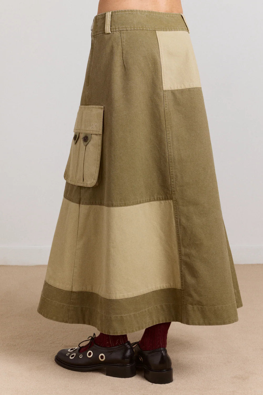 Damson Madder Marcelle Barn Midi Skirt // Olive