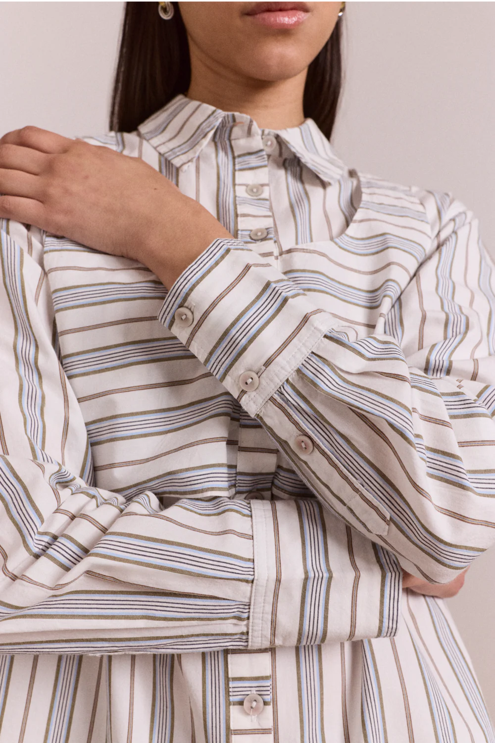 Damson Madder Valeria Double Layer Shirt // Caraway Stripe