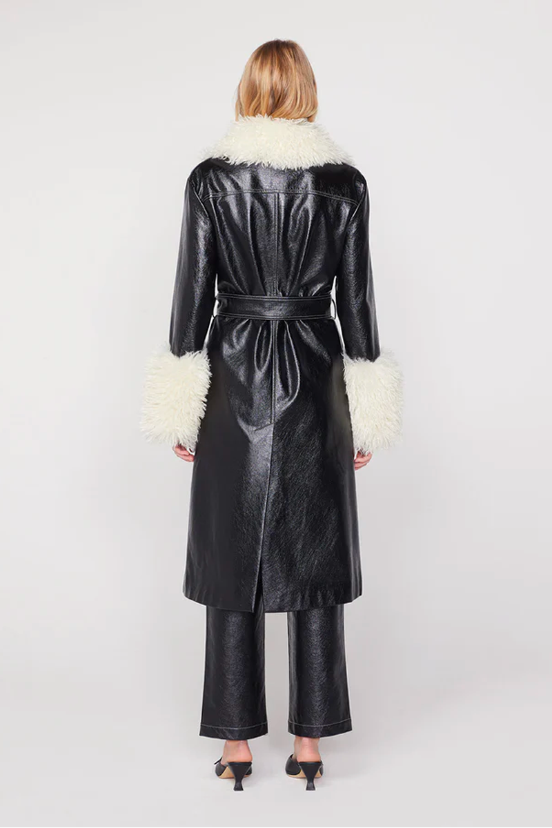 Kitri Simone Vinyl Coat // Black