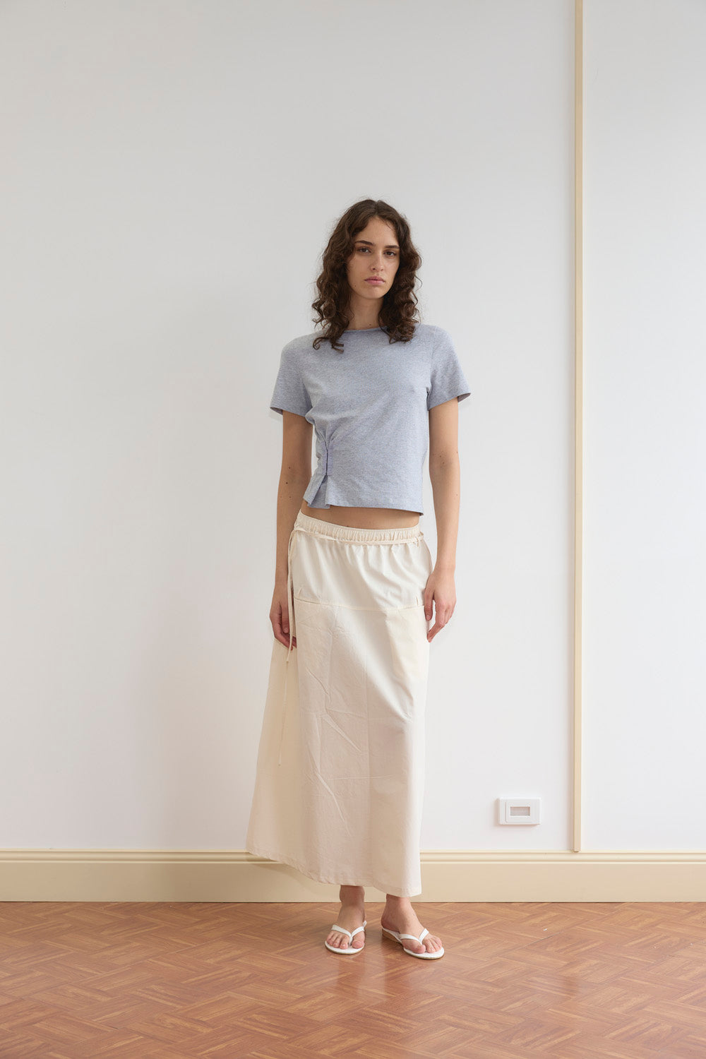 Deiji Studios Loop Pocket Skirt // Off White
