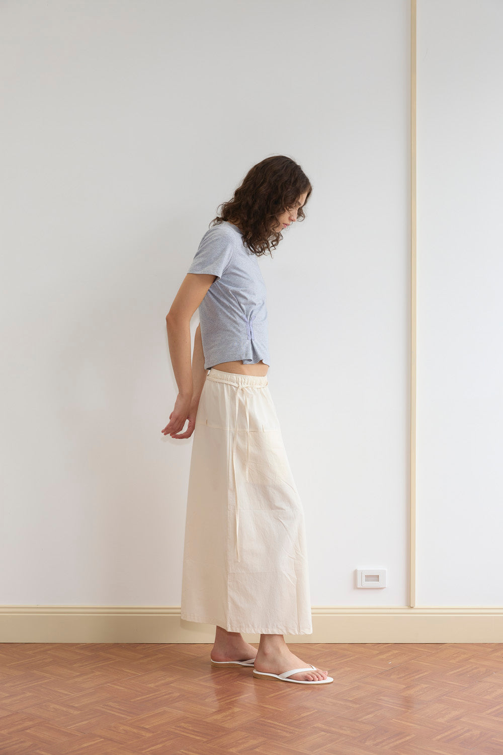 Deiji Studios Loop Pocket Skirt // Off White