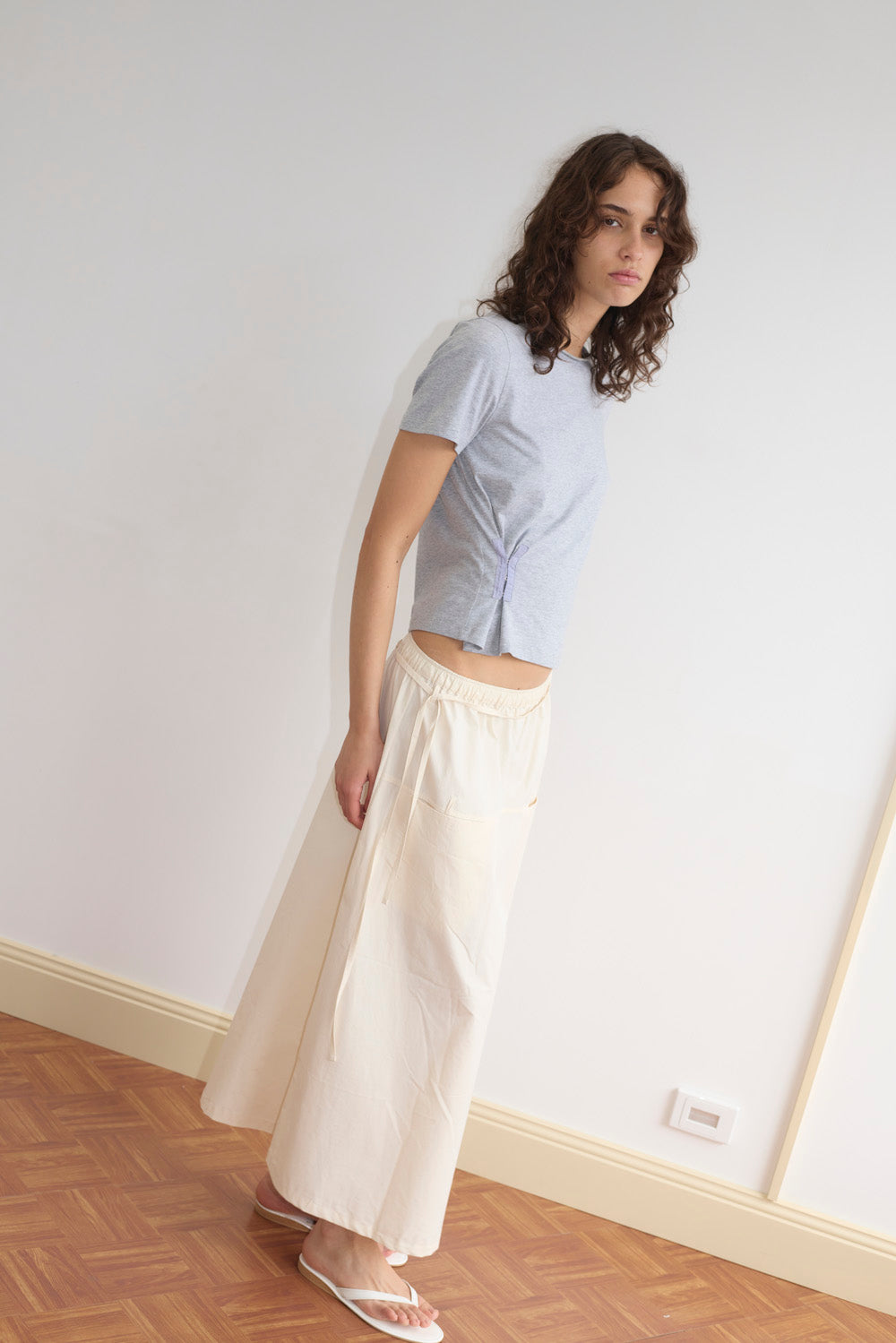 Deiji Studios Loop Pocket Skirt // Off White