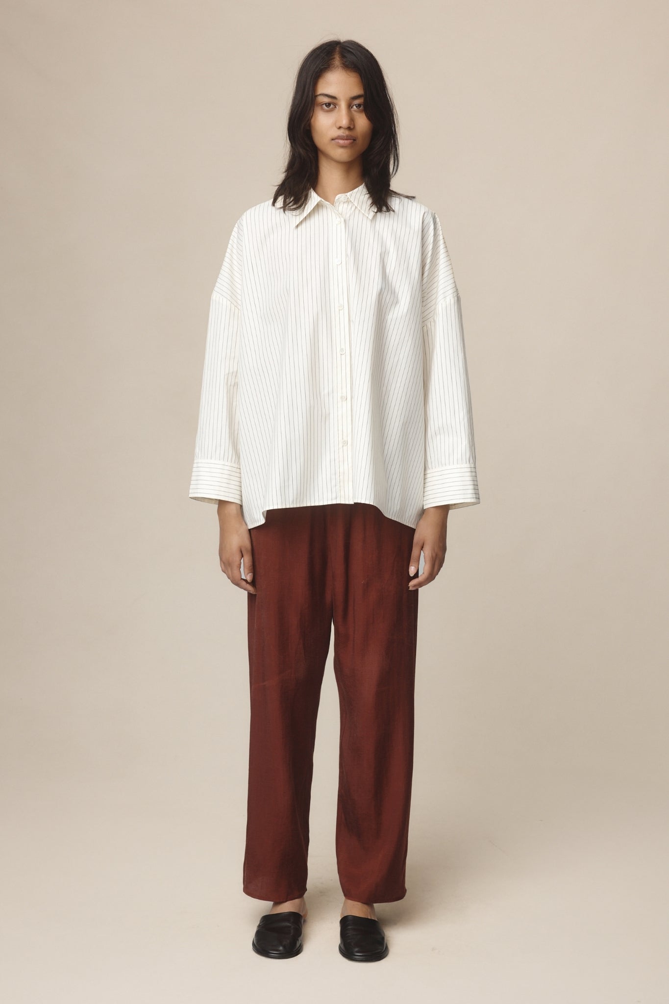 Marle Edie Shirt // Ivory / Black Stripe