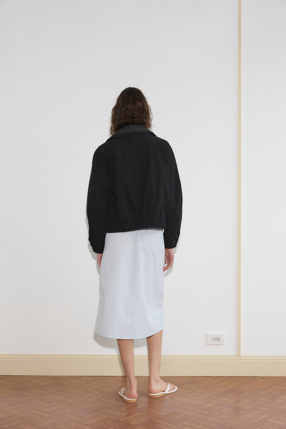 Deiji Studios Collared Zip Jacket // Black Contrast