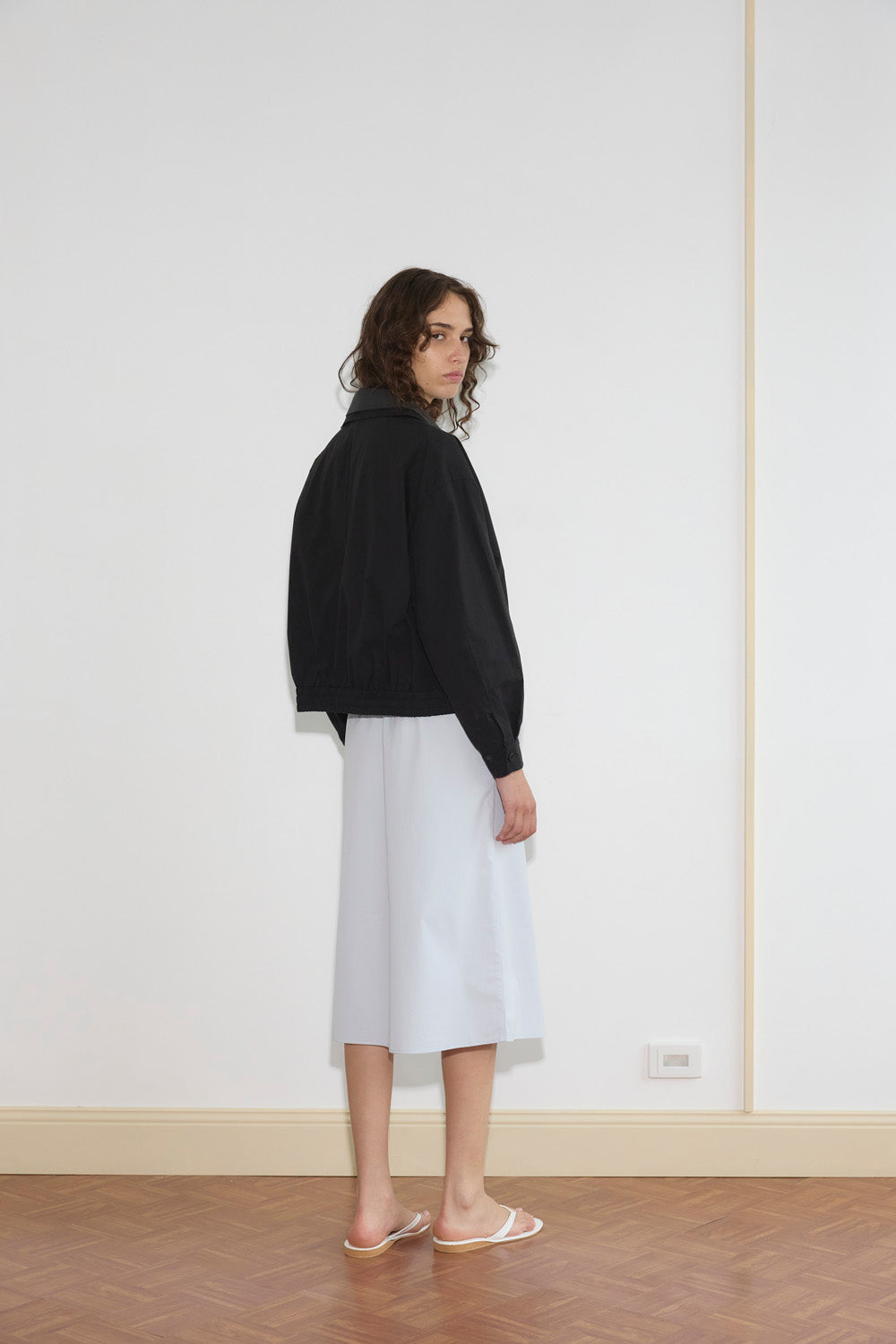 Deiji Studios Collared Zip Jacket // Black Contrast