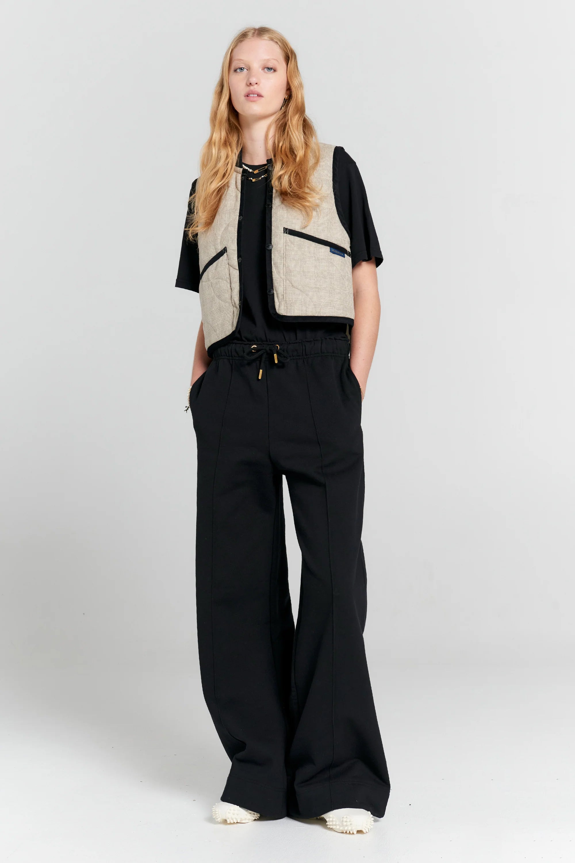 Karen Walker Pin Tuck Track Pants // Black