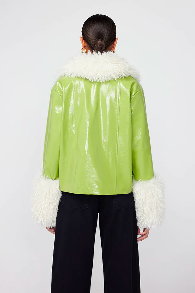 Kitri Bonnie Vinyl Jacket Green Somebuddy Loves You