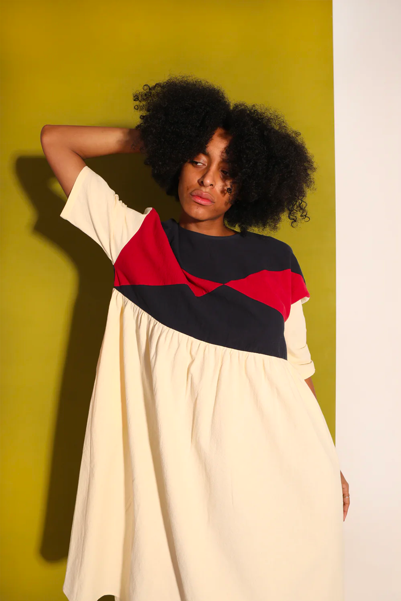 L.F. Markey Eames Dress // Ecru Patchwork