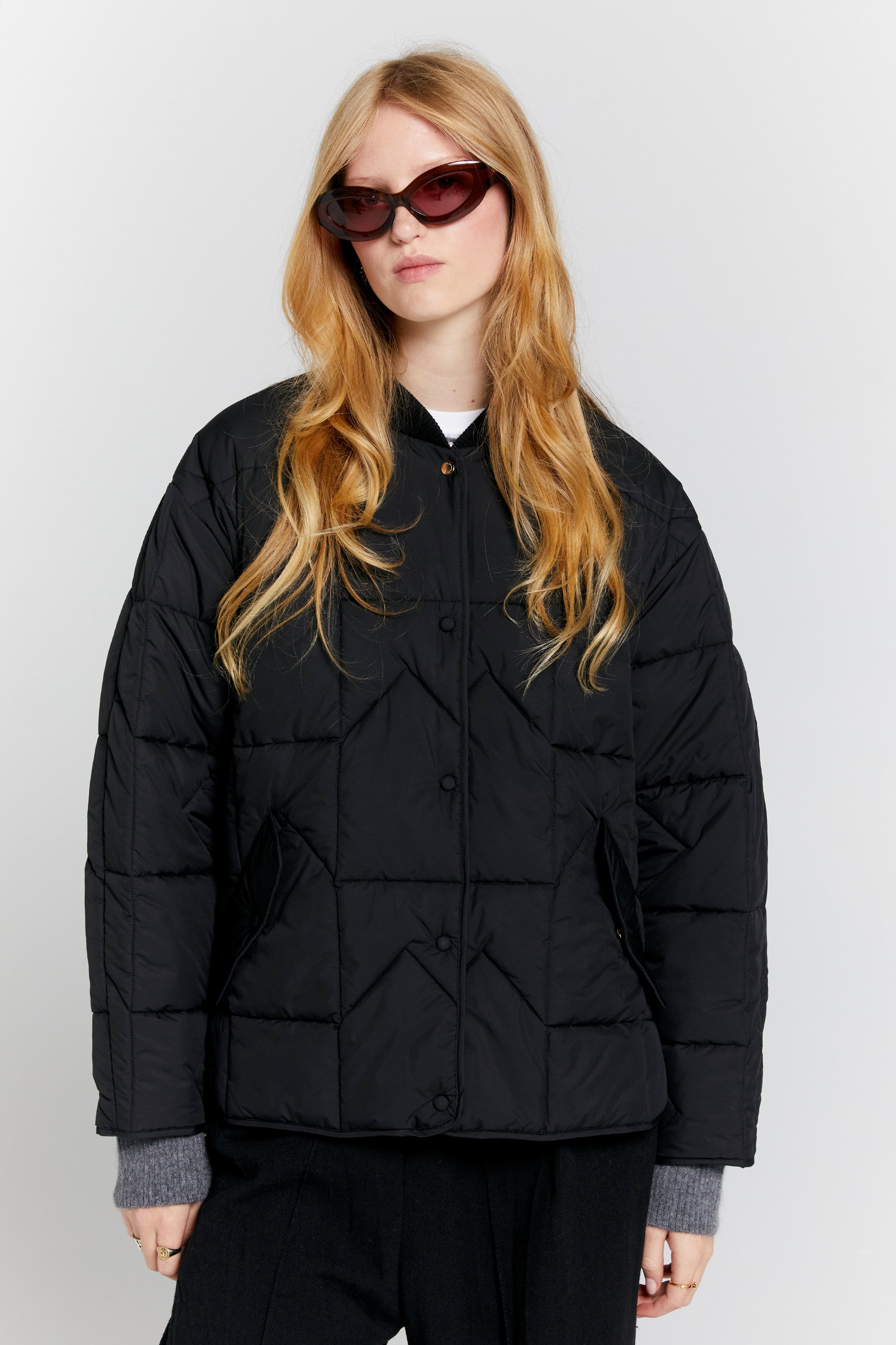 Karen Walker Quilted Monogram Jacket // Black