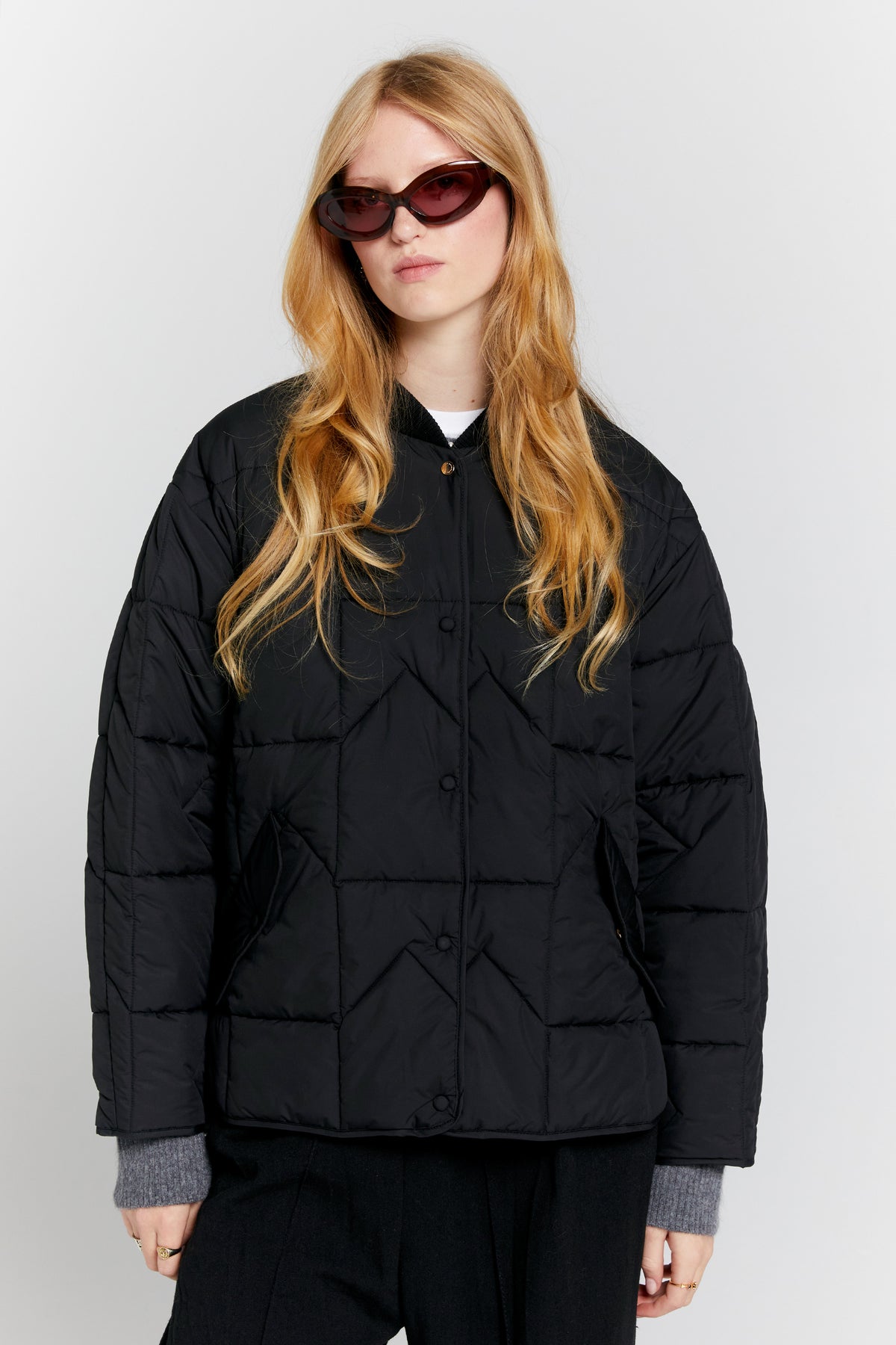 Karen Walker Quilted Monogram Jacket // Black