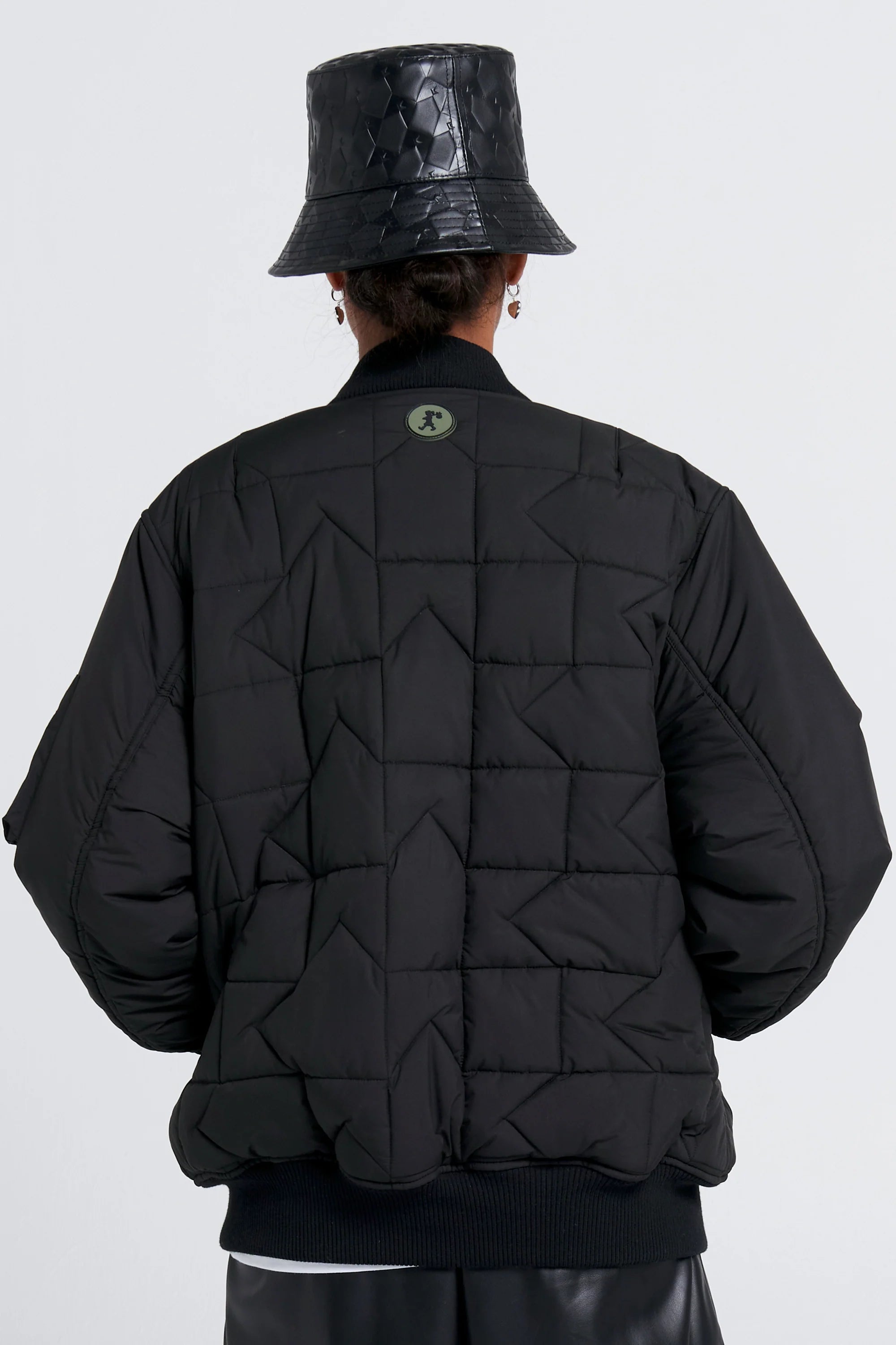 Karen Walker Quilted Bomber Jacket // Black