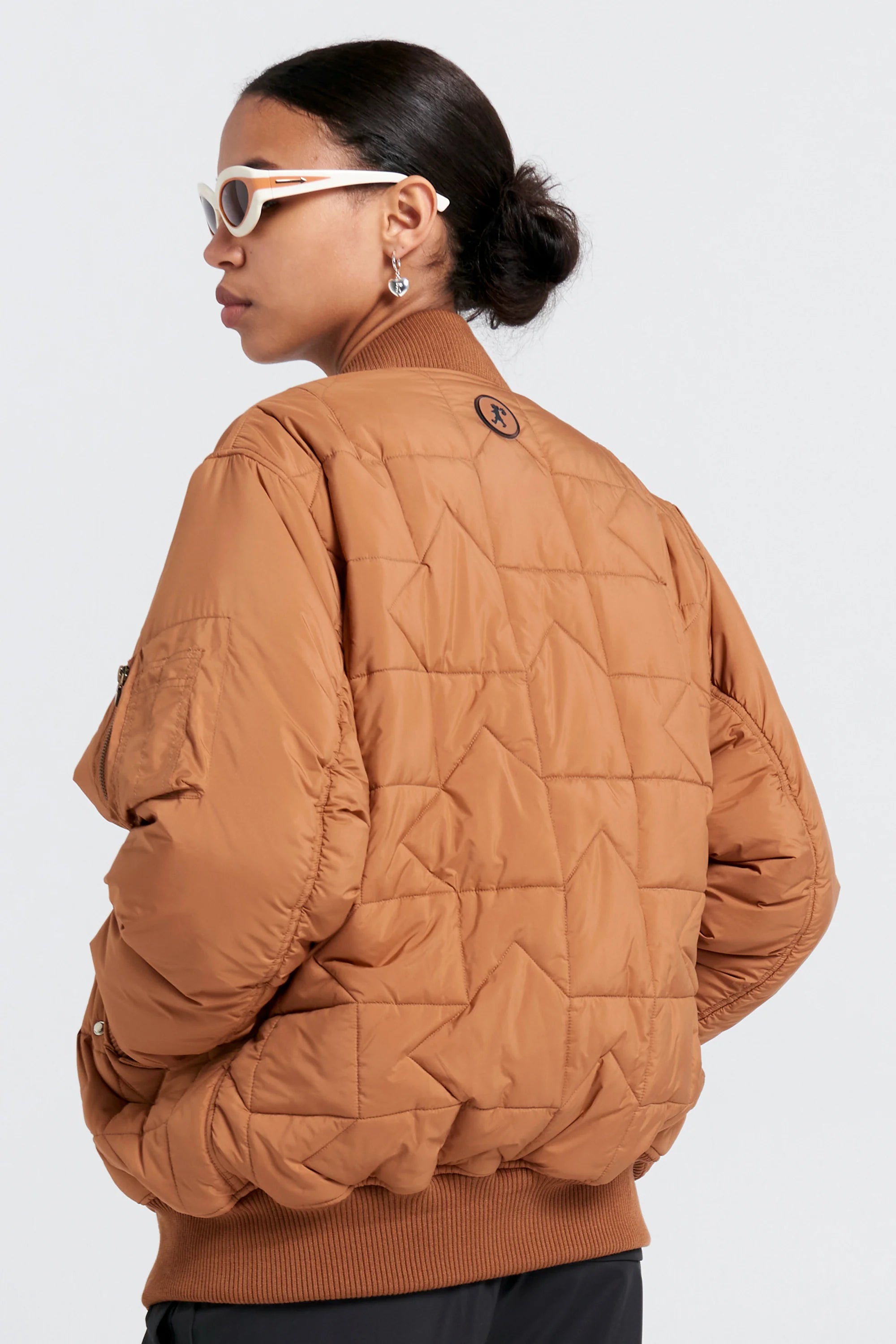 Karen Walker Quilted Bomber Jacket // Dark Tan
