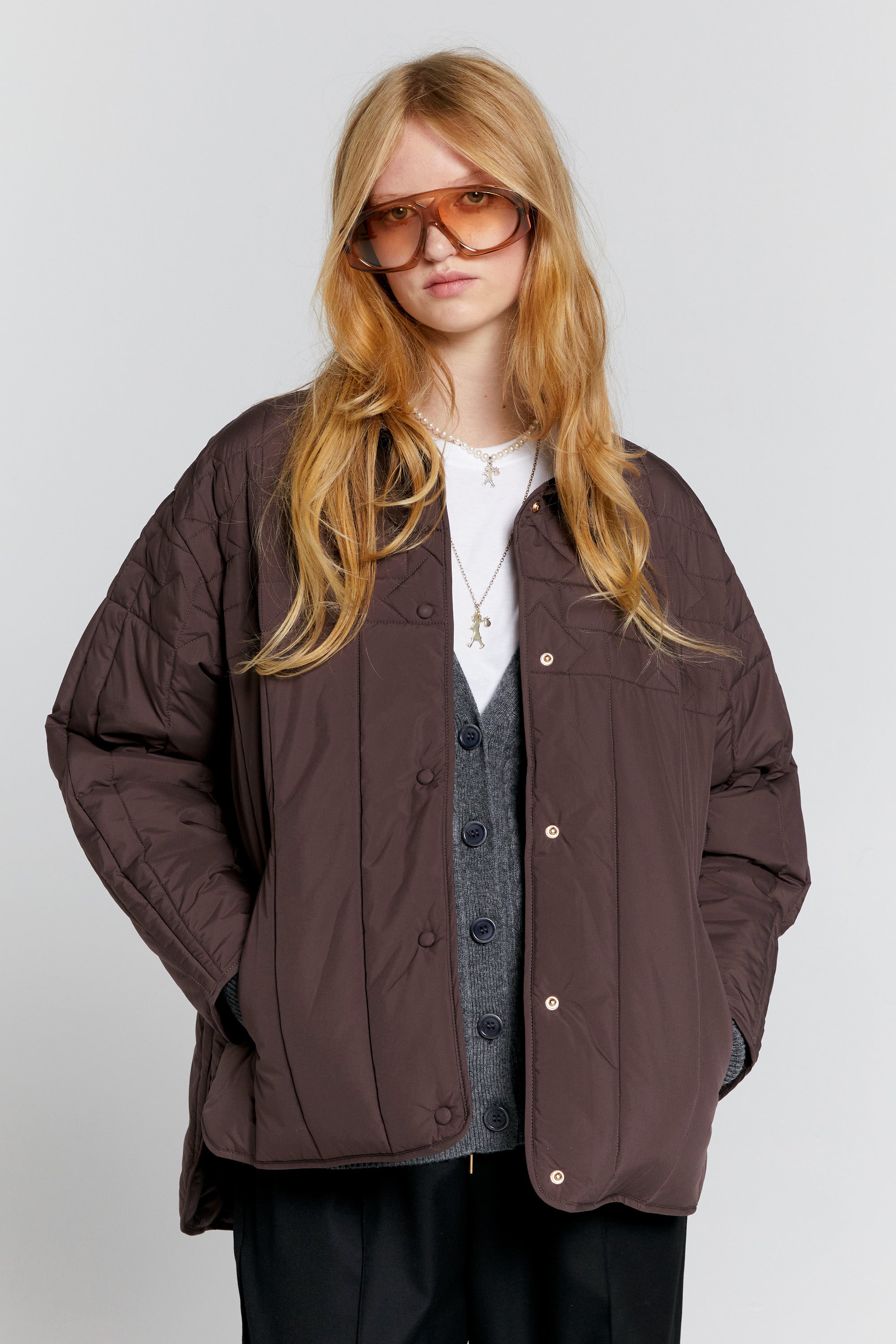 Karen Walker Quilted Voyager Jacket // Mahogany