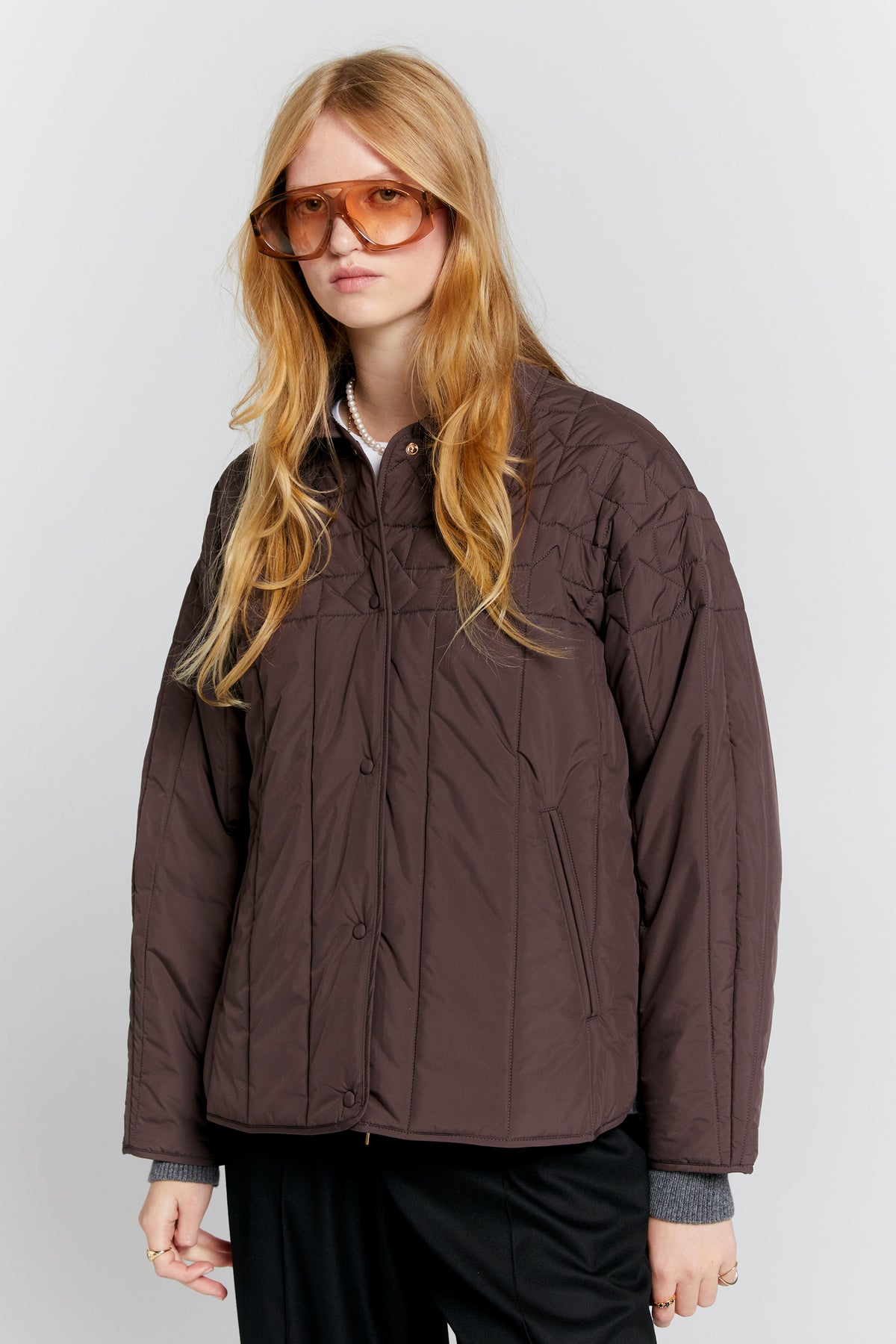 Karen Walker Quilted Voyager Jacket // Mahogany