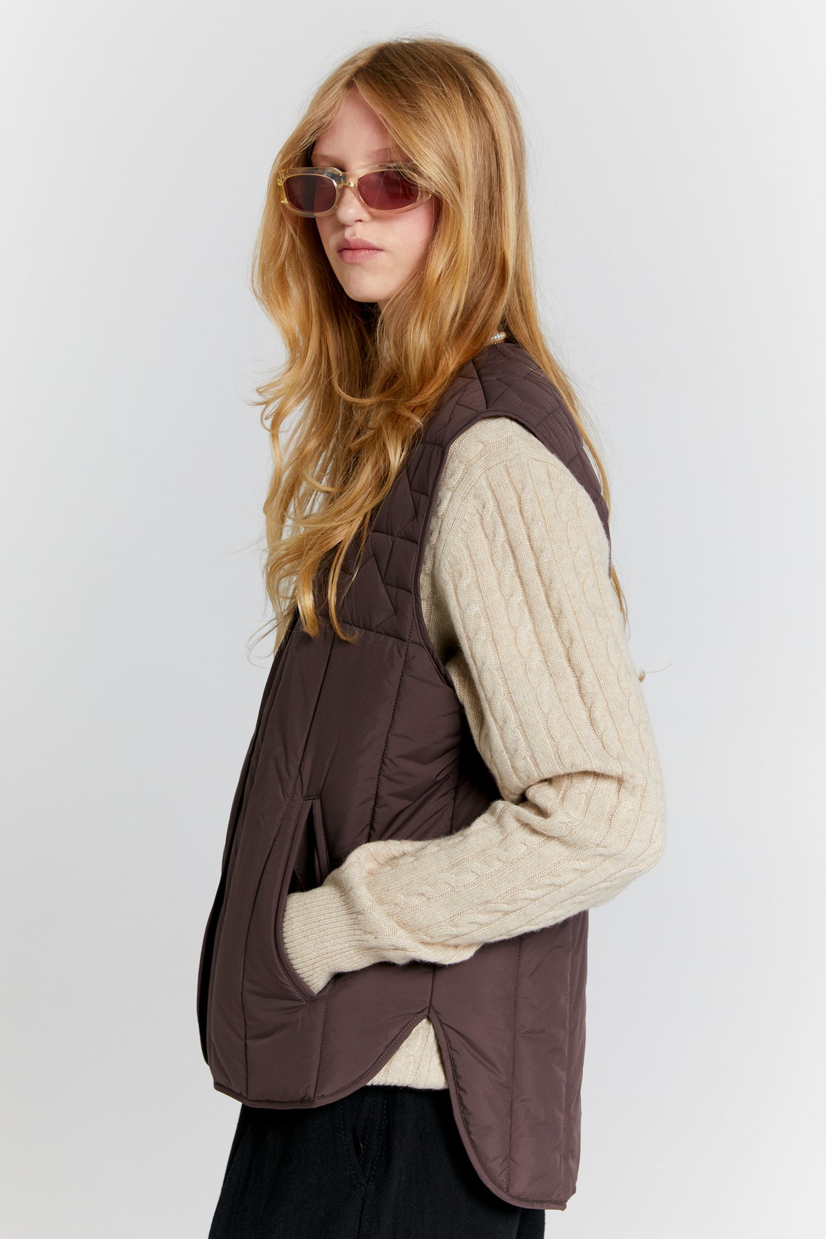 Karen Walker Quilted Voyager Vest // Mahogany