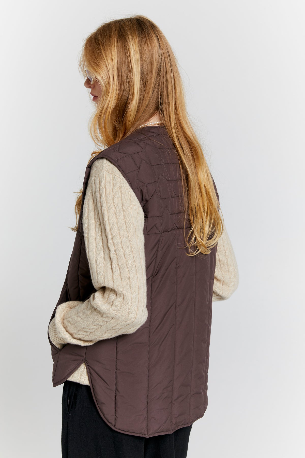 Karen Walker Quilted Voyager Vest // Mahogany