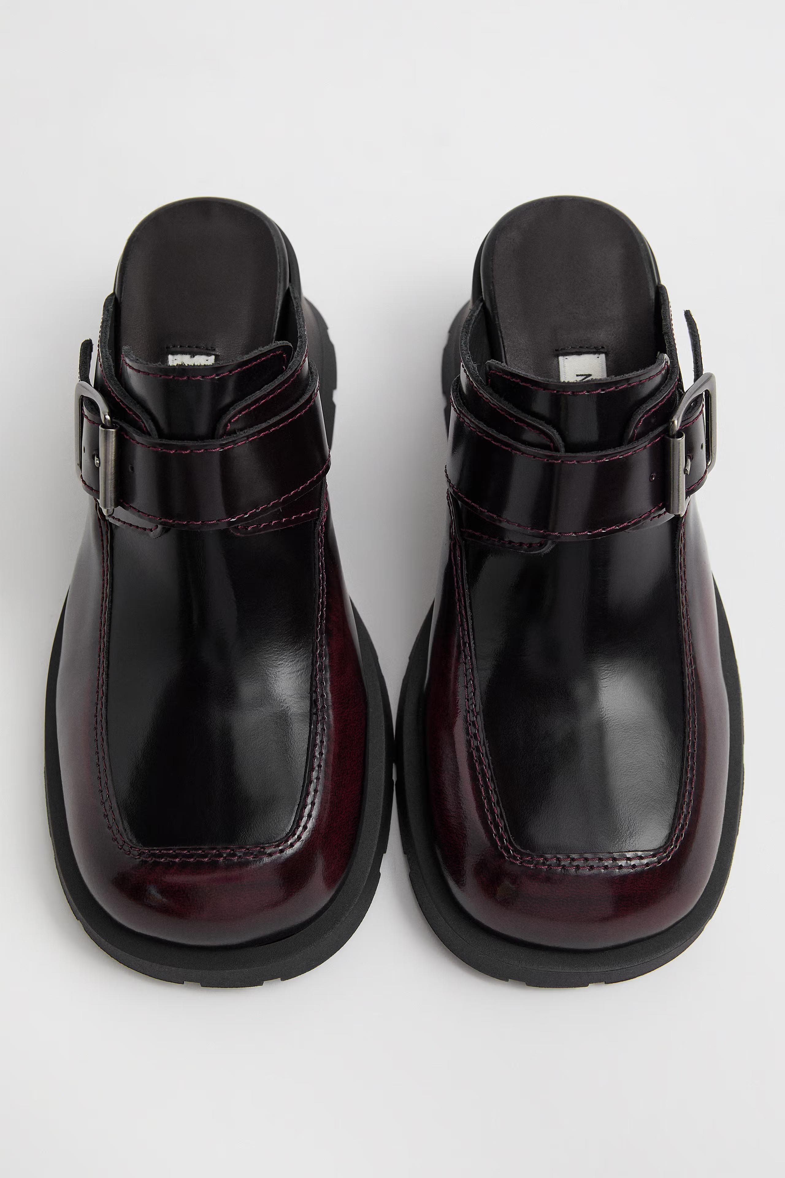 Miista Alanys Buckled Mules // Burgundy