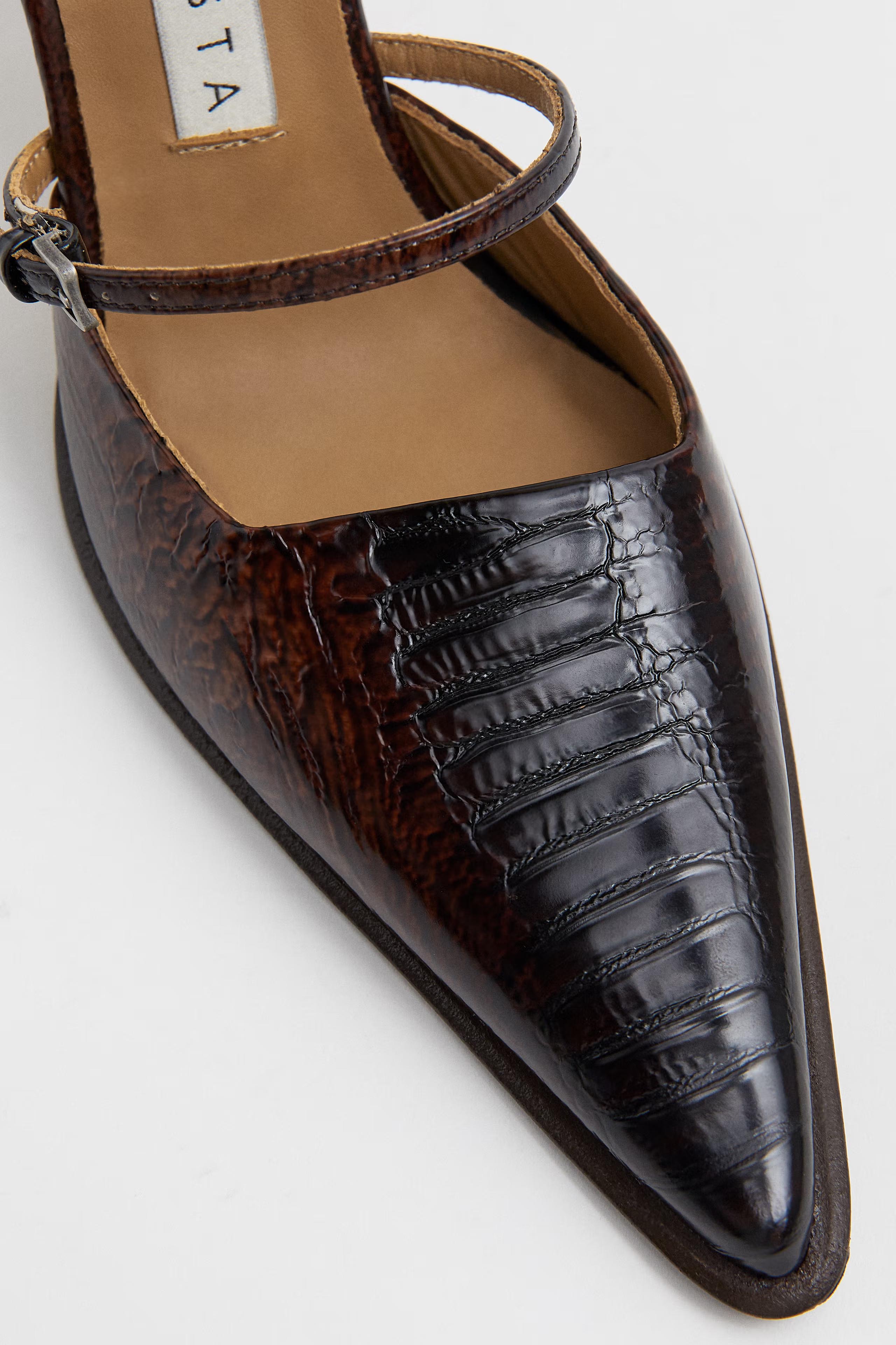 Miista Shari Snake Mules // Brown