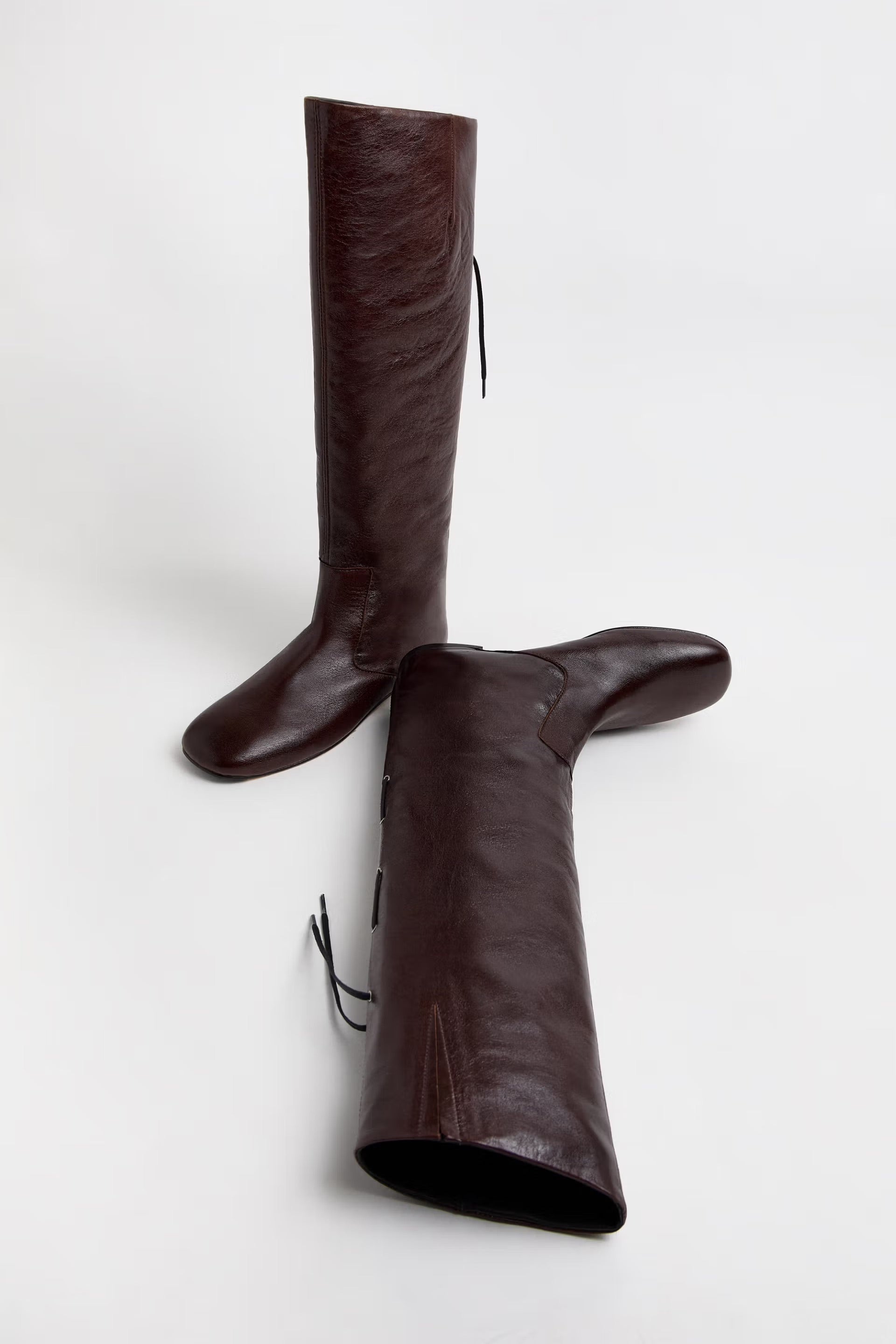 Miista Karola Tall Boots // Crinkle Dark Brown