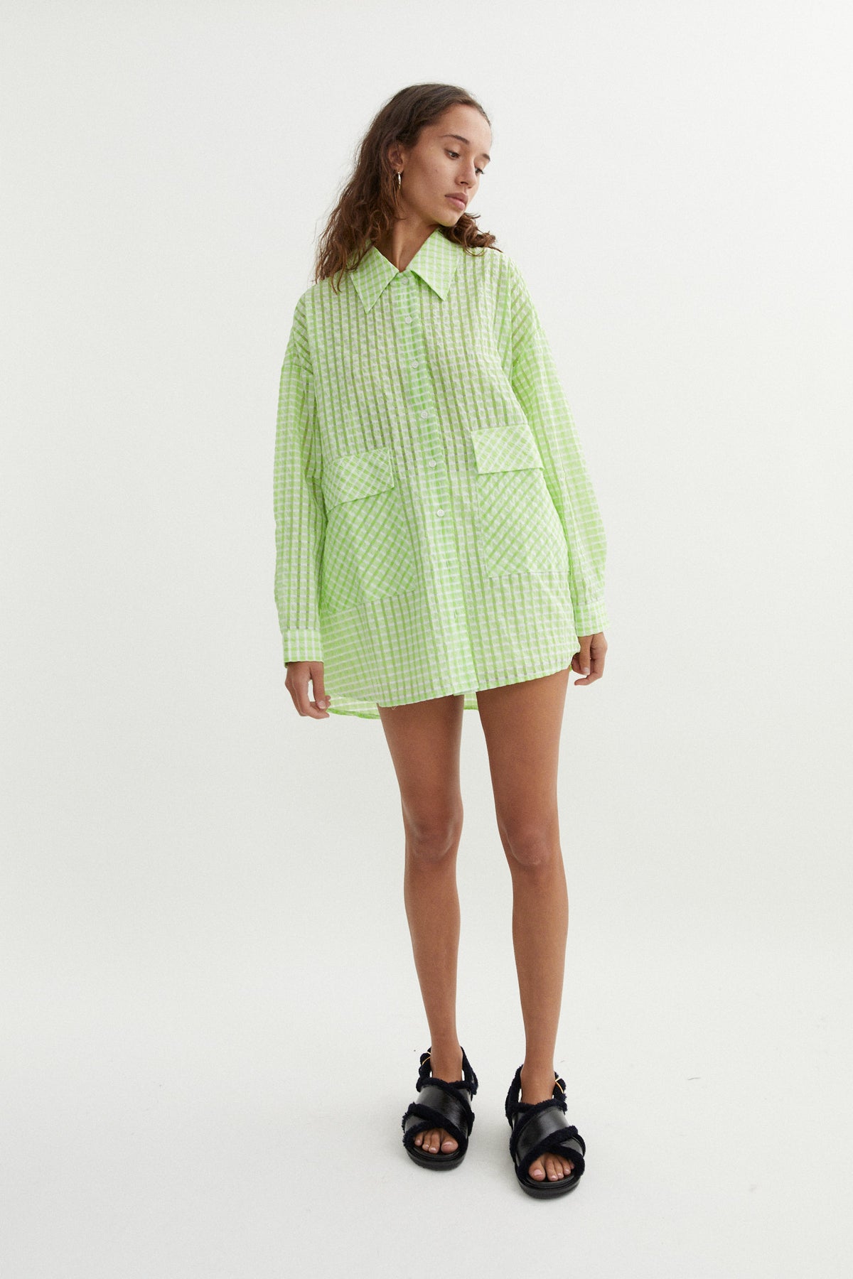 Blanca Knox Shirt // Lime