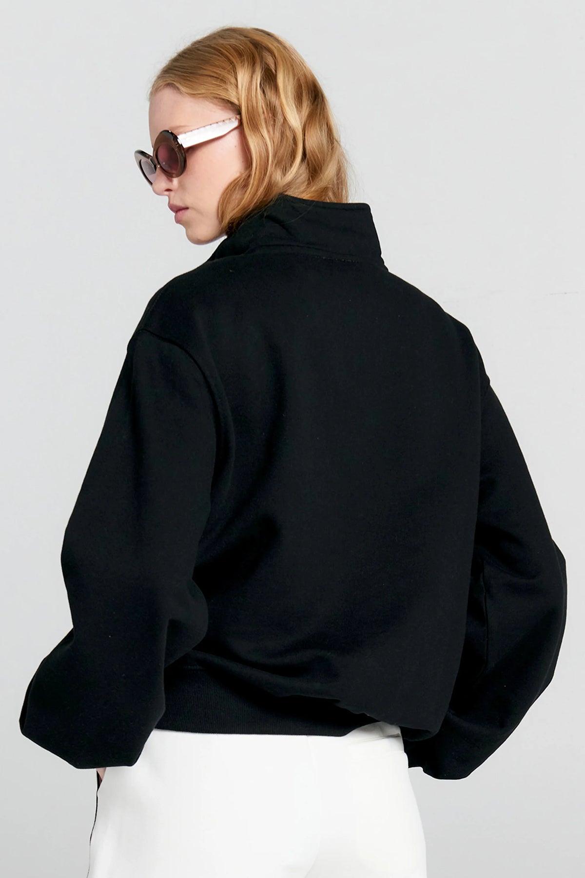 Karen Walker Runaway Girl Zip-Up Sweatshirt  // Black