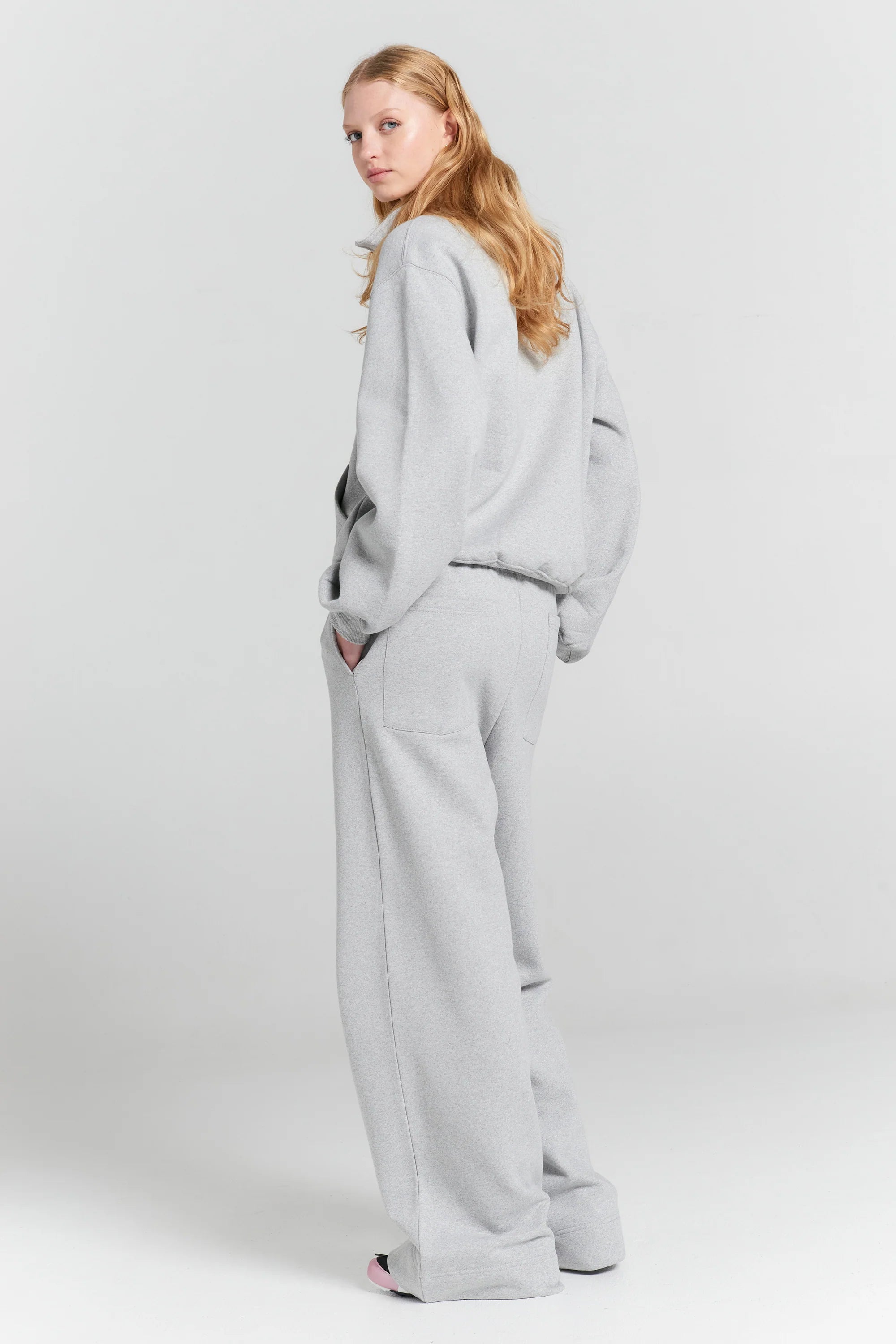 Karen Walker Runaway Girl Zip-Up Sweatshirt // Grey Marle