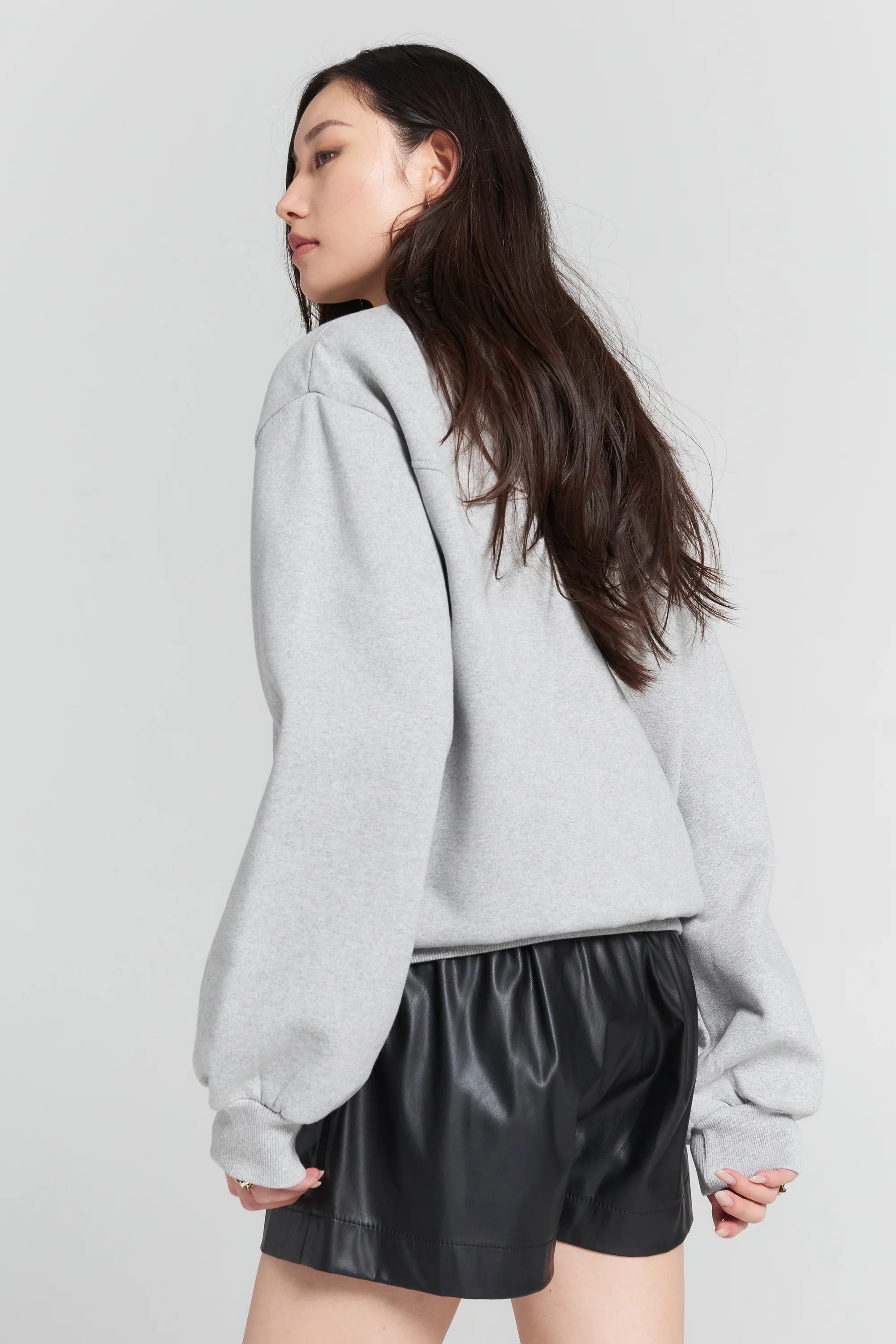 Karen Walker Broken Pearls Crewneck Sweatshirt // Grey Marle