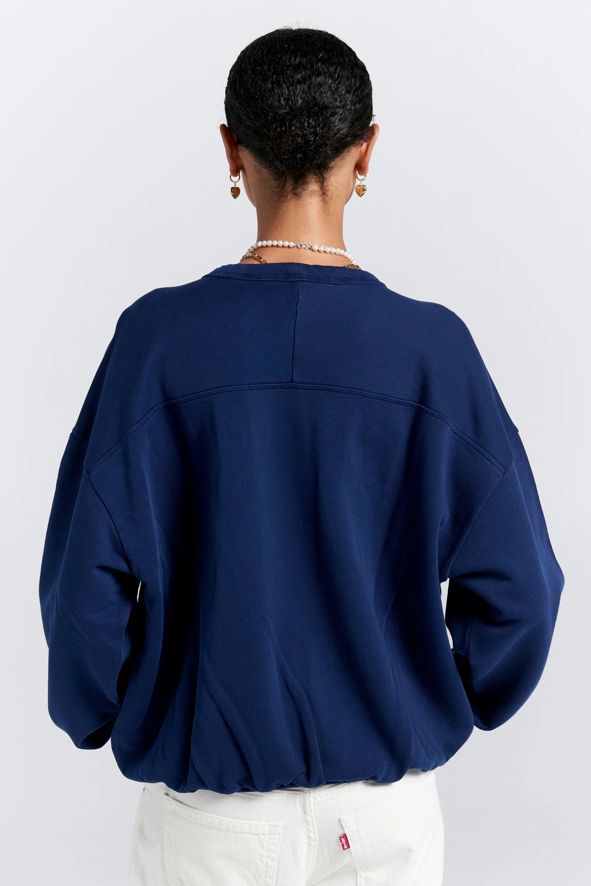 Karen Walker Runaway College Crewneck Sweatshirt // Navy