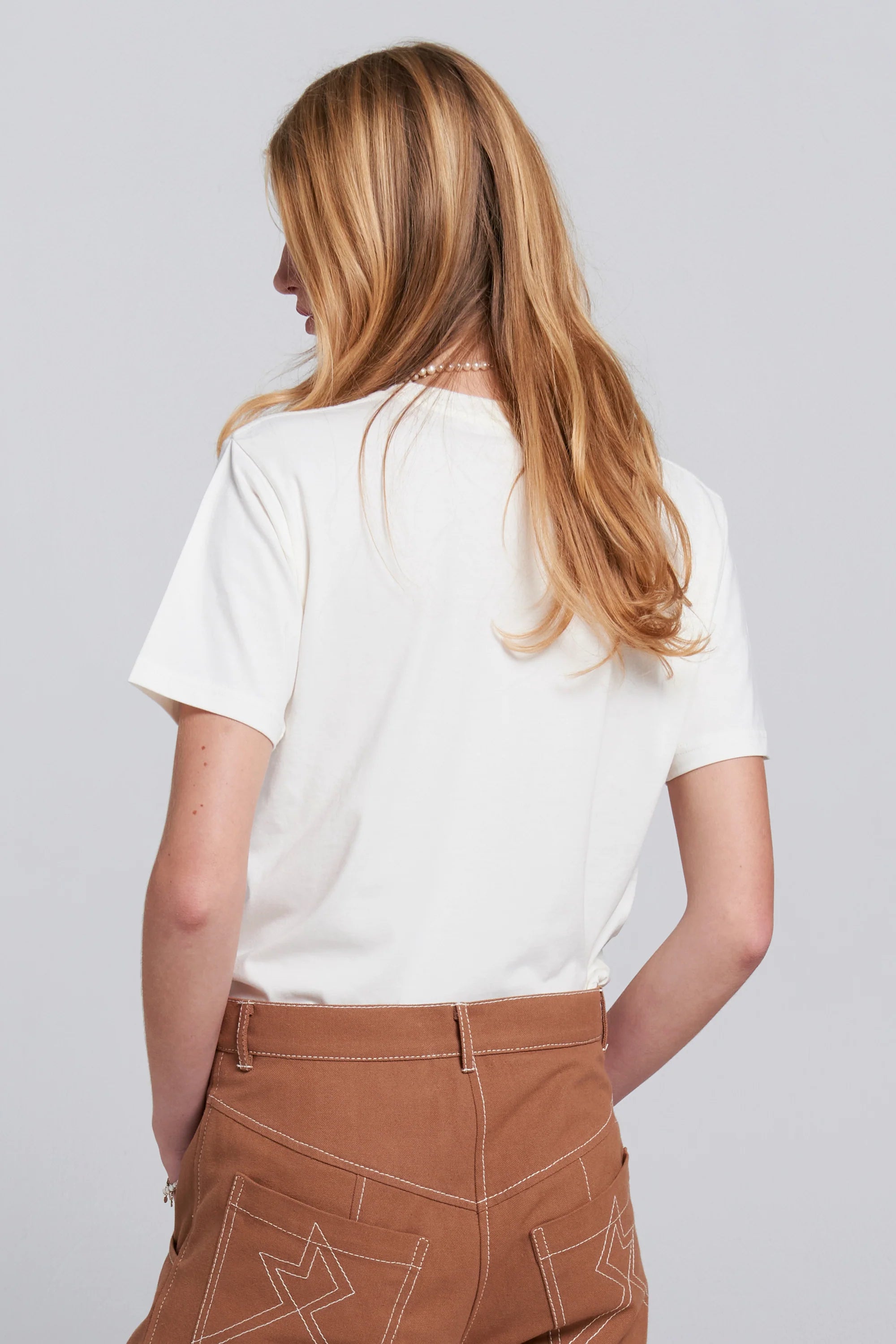 Karen Walker Runaway Carousel Tee // Ecru, Tangerine