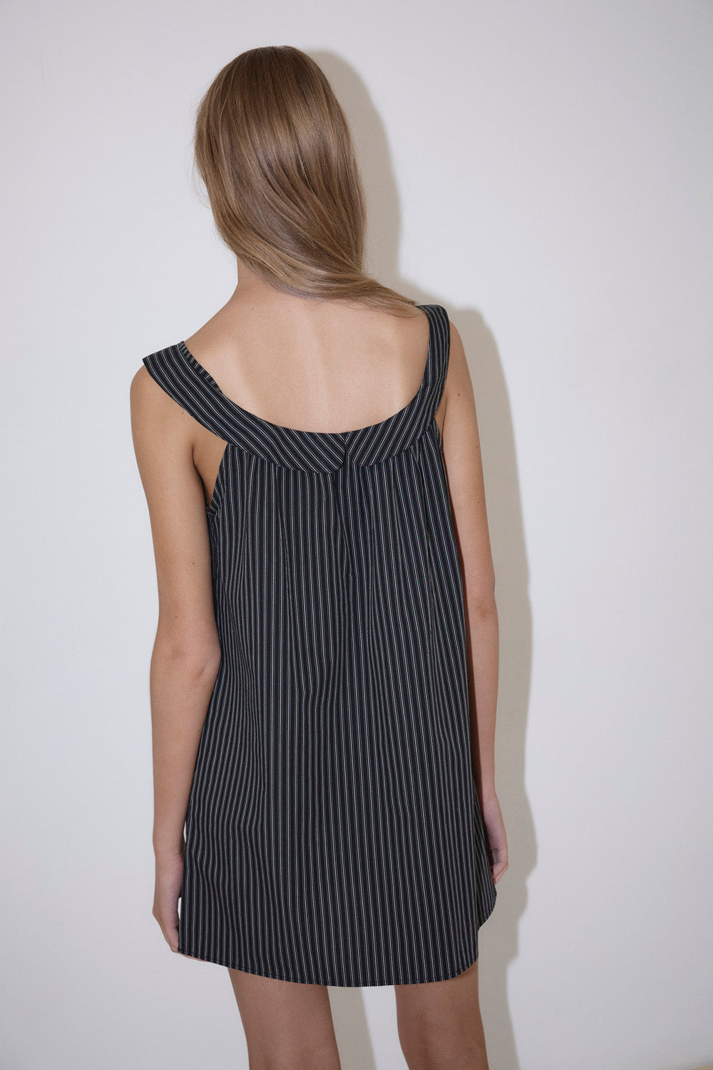 Deiji Studios Rounded Neck Dress // Mono Stripe