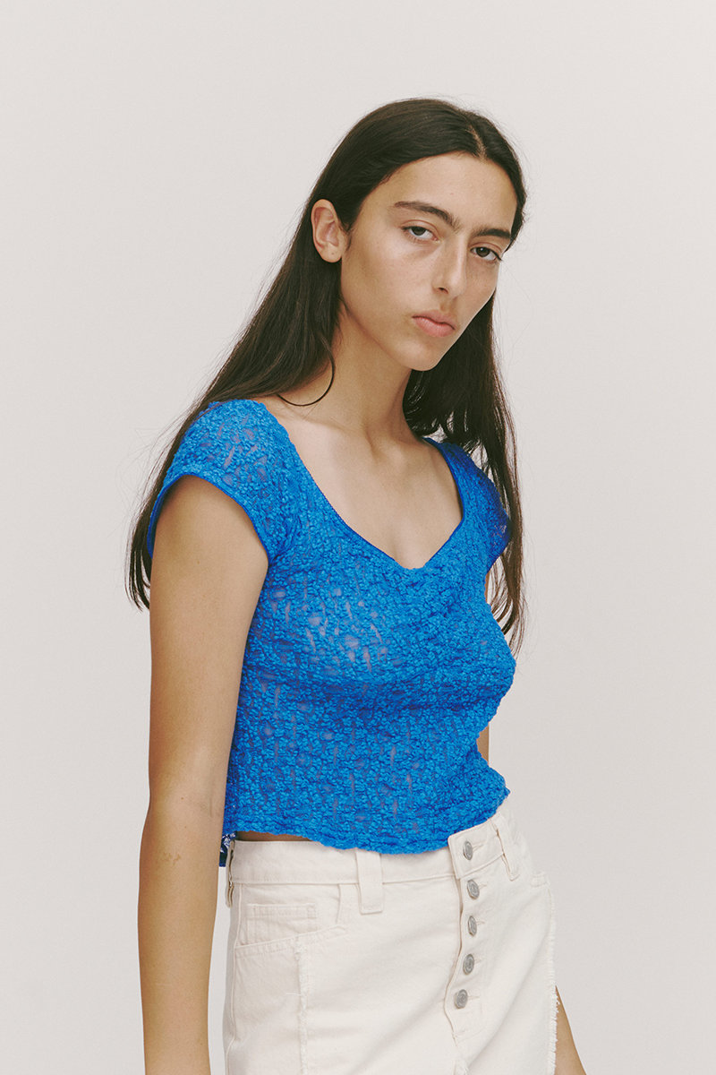 PV Impression Lace Tee // Deep Cyan