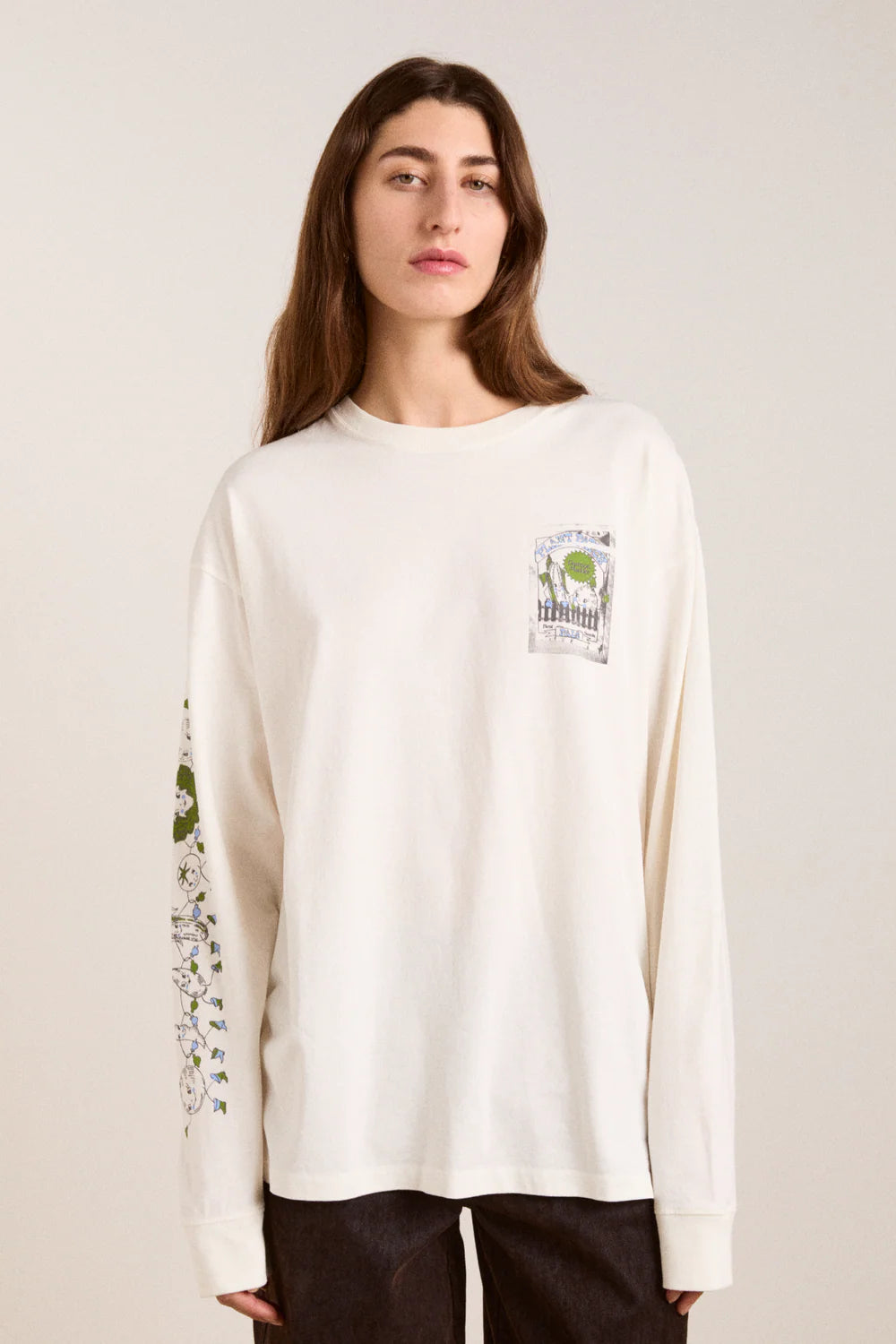 Damson Madder Plant Patch Pals L/S Tee // Ecru