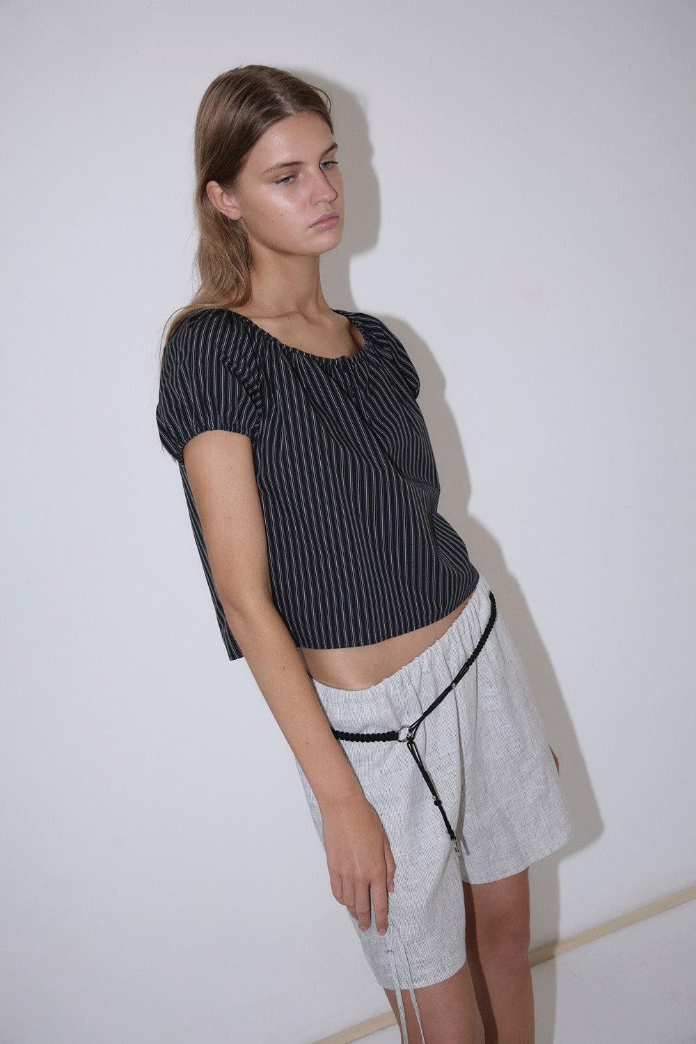 Deiji Studios Poplin Tee // Mono Stripe