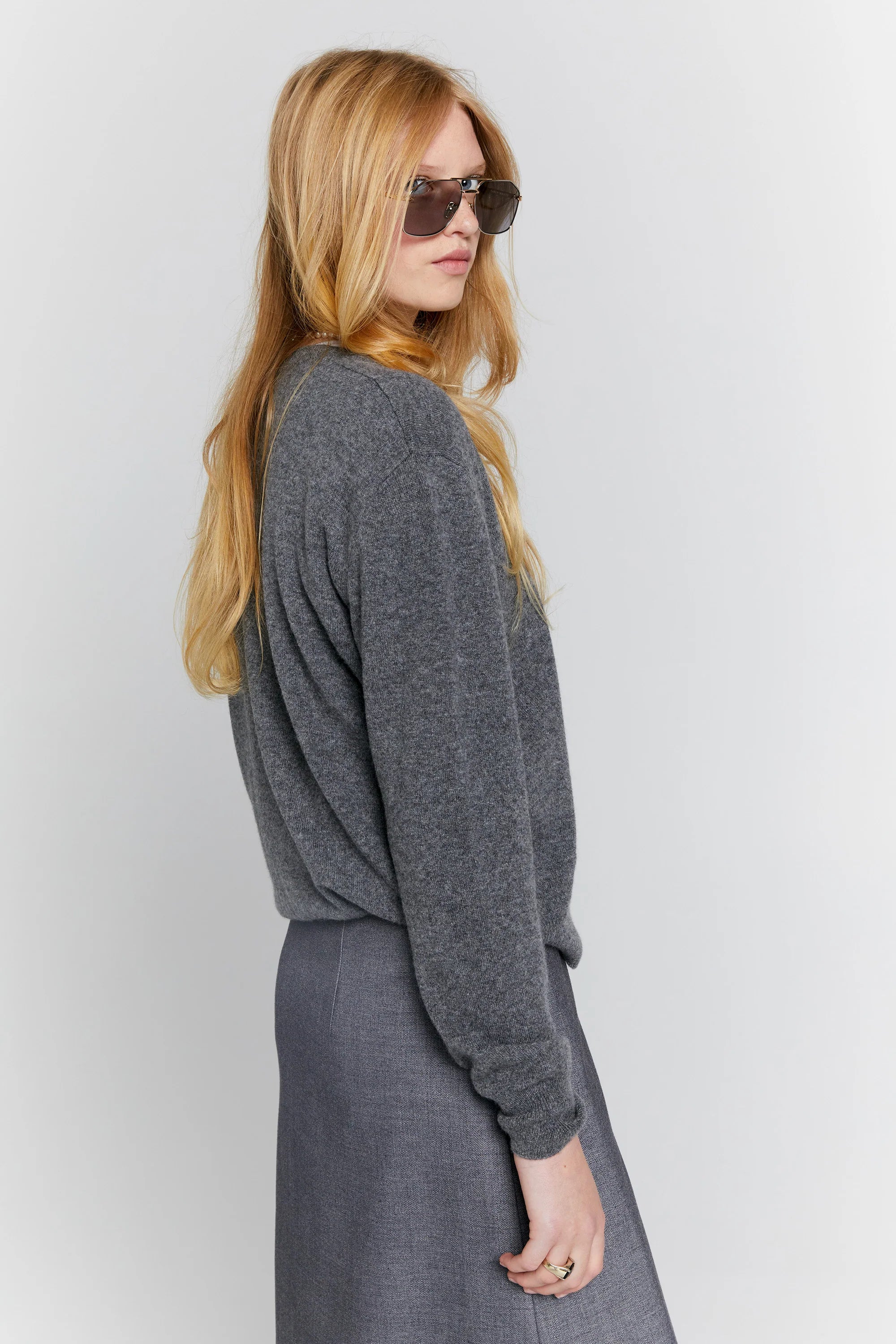 Karen Walker Classic Cashmere Sweater // Charcoal